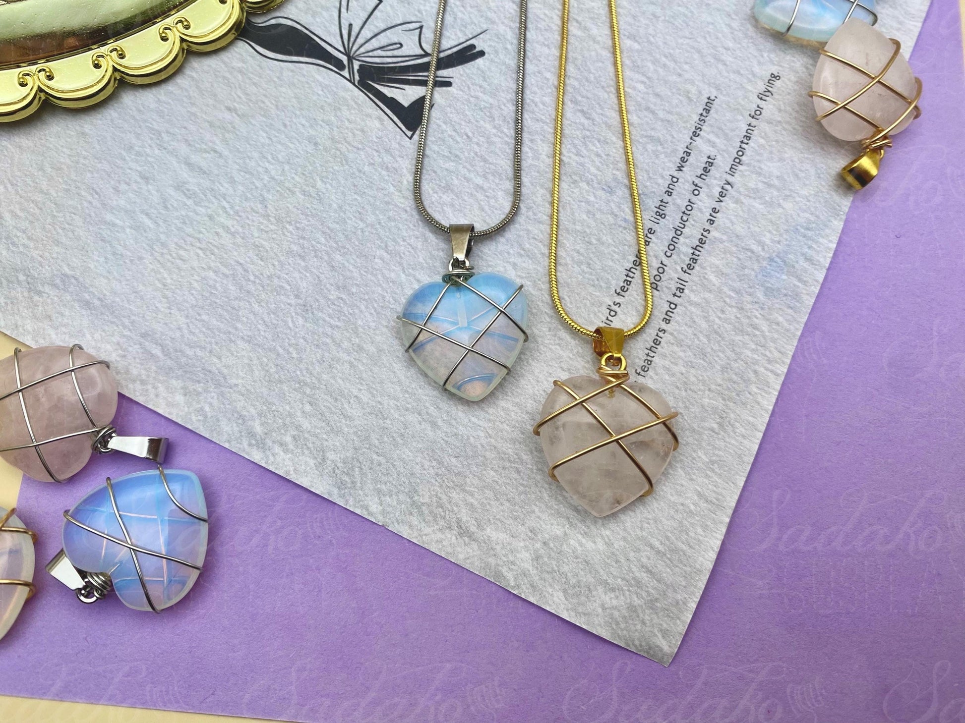 Diamantschloss inspirierte Herz Halskette