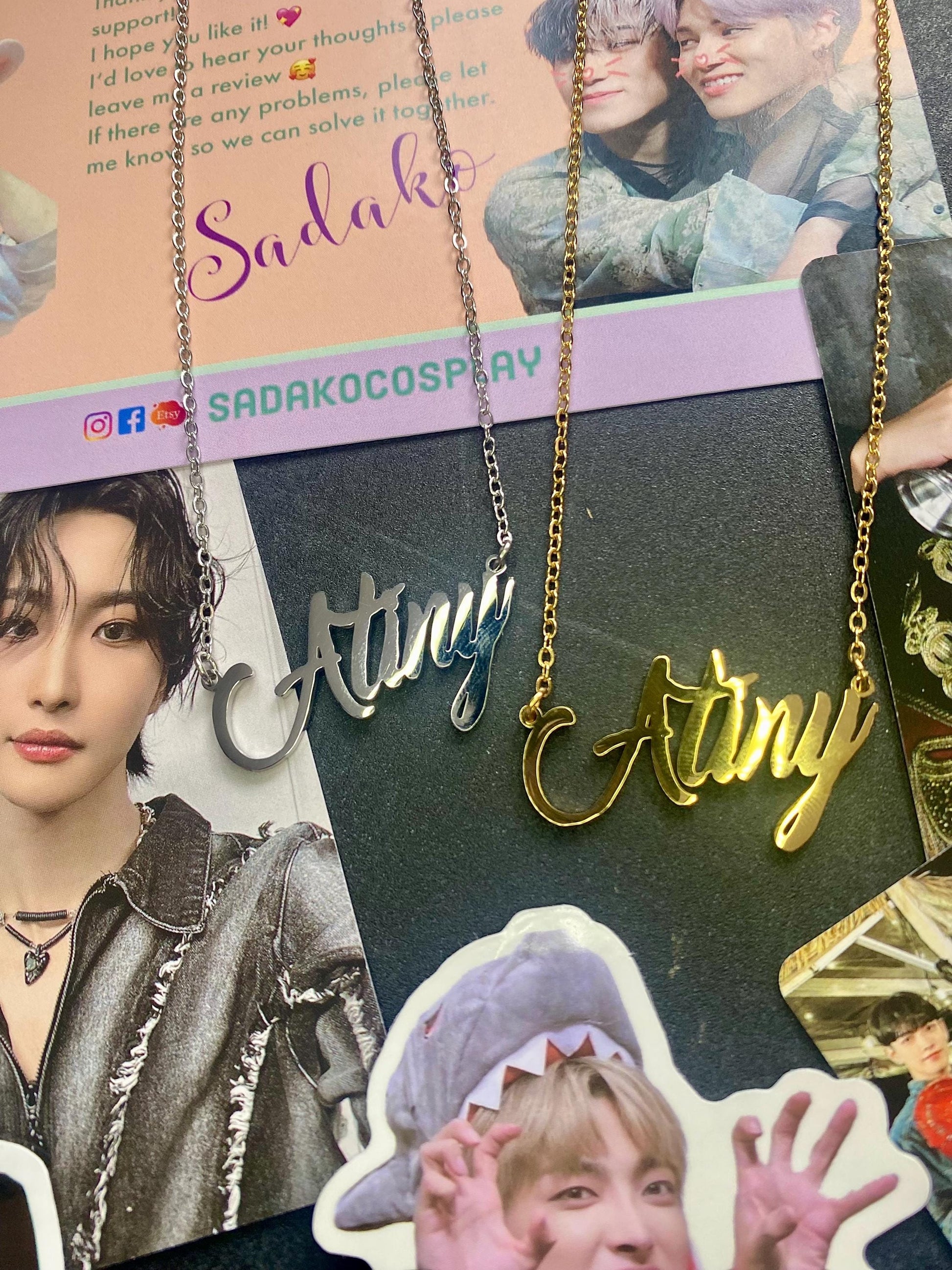 ATEEZ Atiny Halskette, silbern oder golden