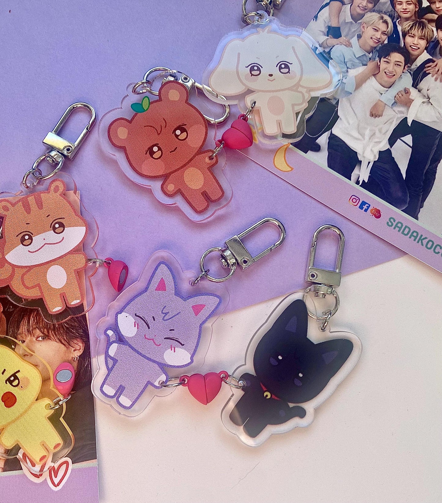 Aniteez Magnet Keychain, Magnet Paar Anhänger