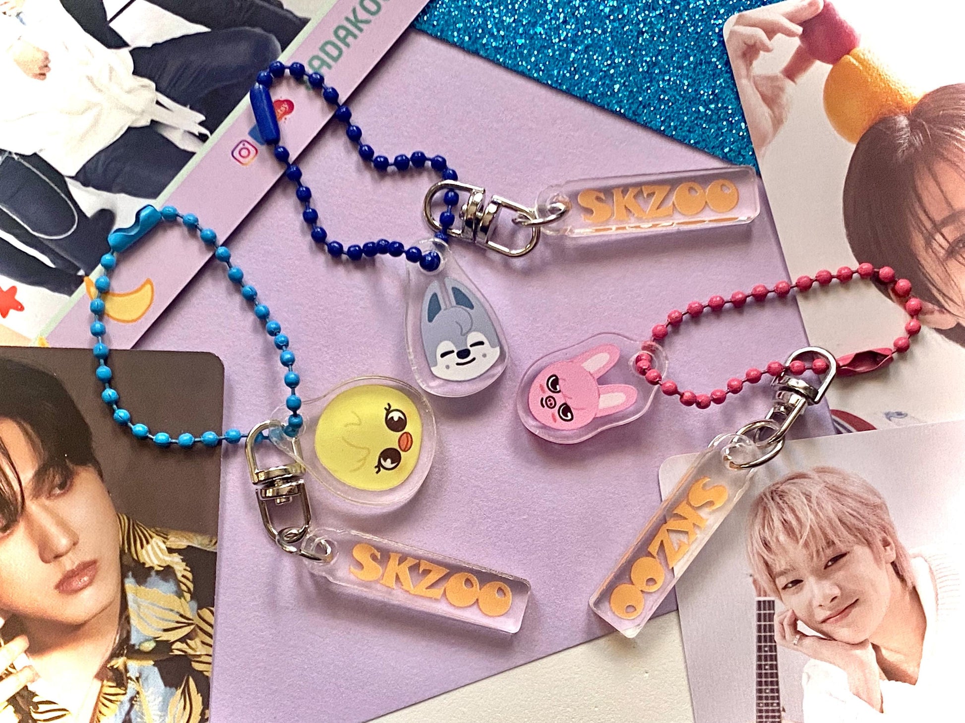 SKZOO Mini Chibi Keychain, Stray Kids Acryl Anhänger, K-Pop Atiny Schlüssel Anhänger