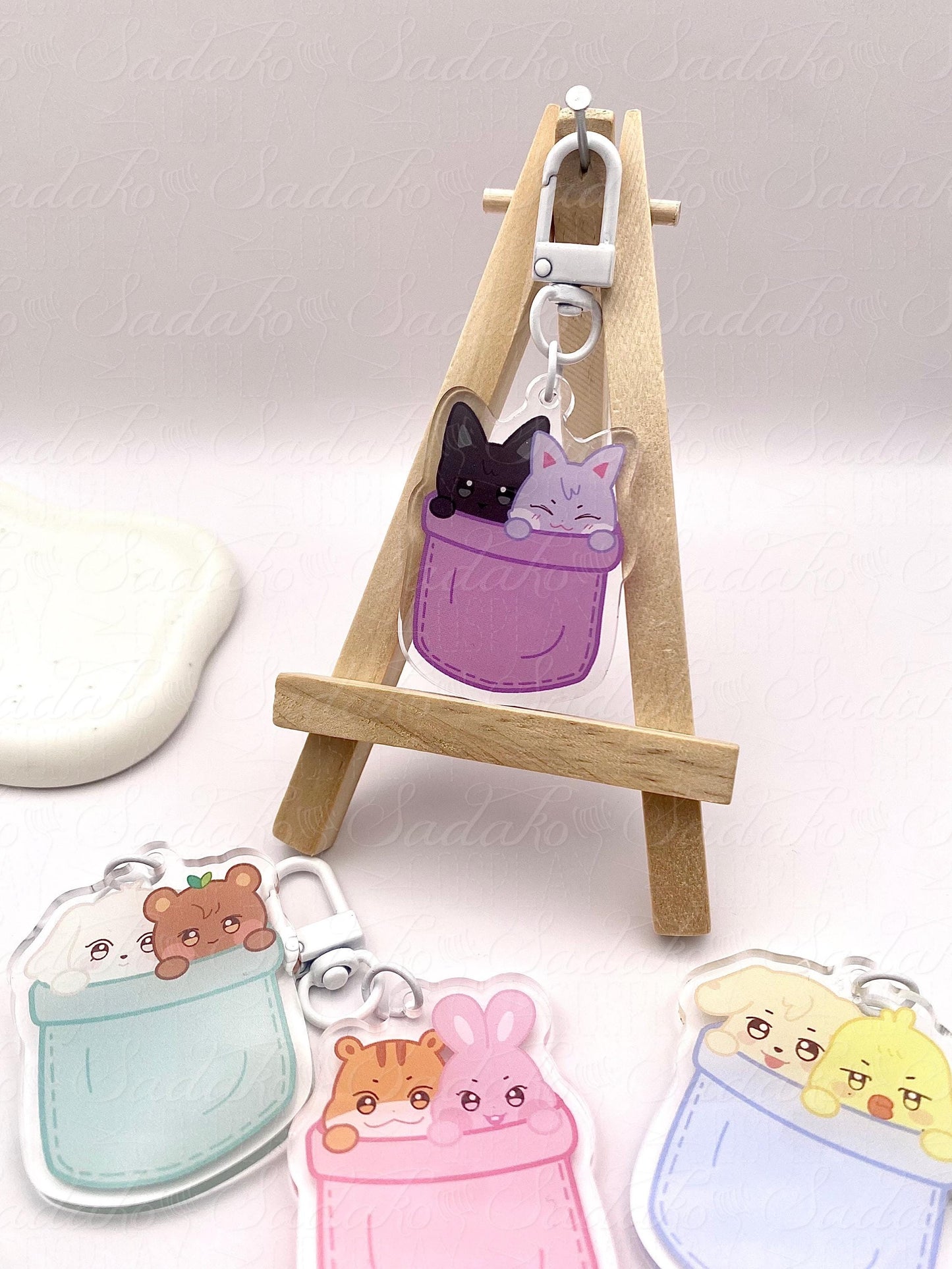 Couple ATEEZ Aniteez in a pocket Keychain