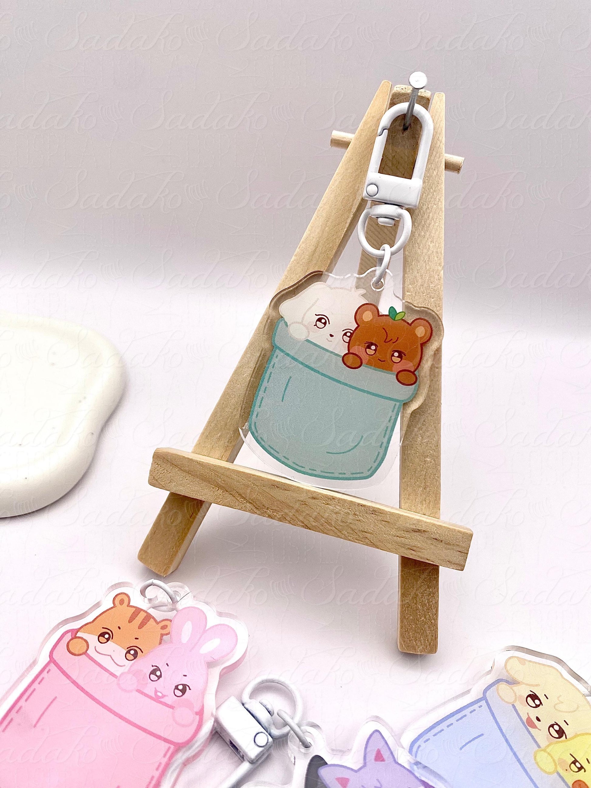 Couple ATEEZ Aniteez in a pocket Keychain