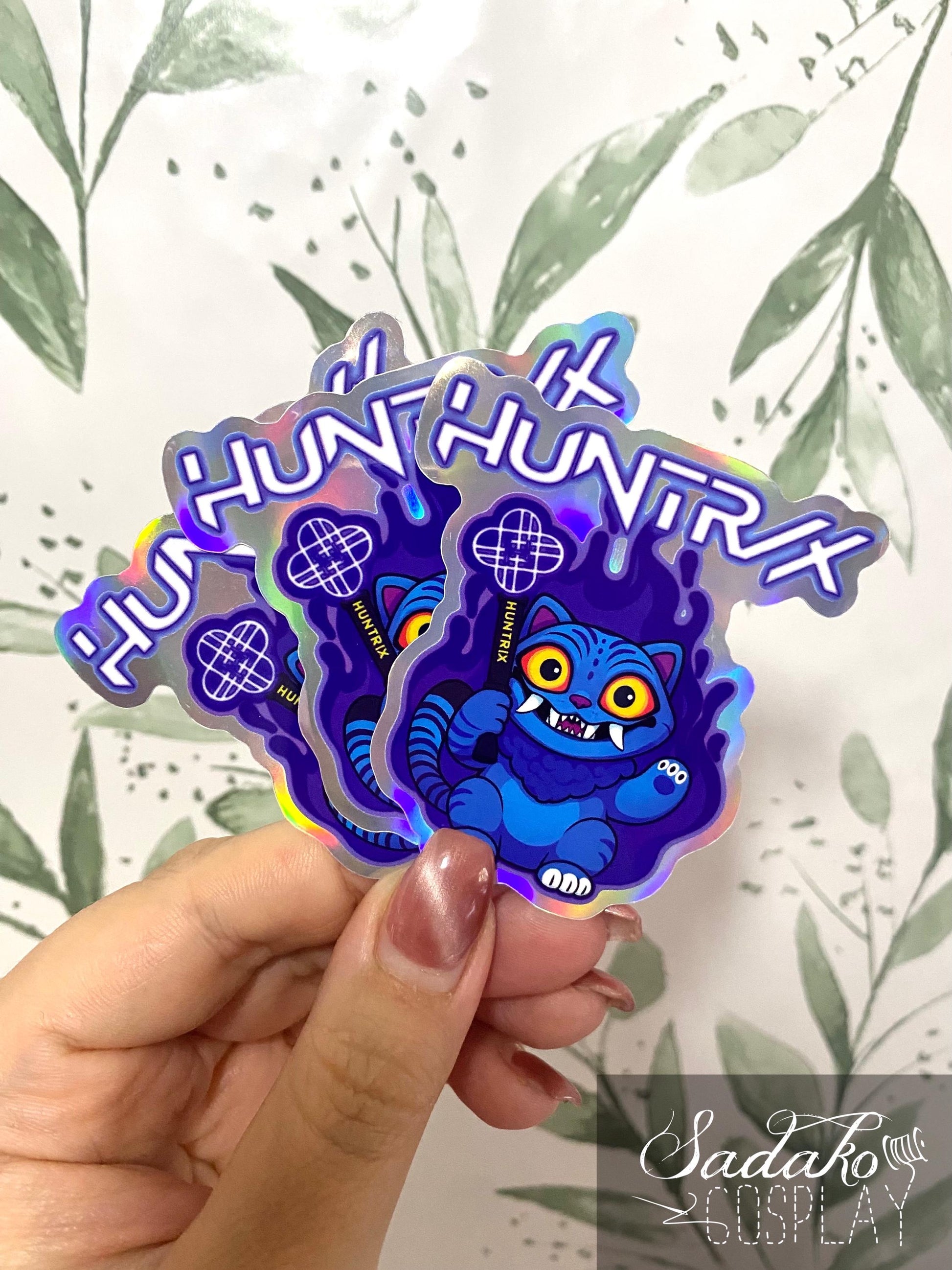 Huntrix Derpy Tiger Holo laser Sticker, K-Pop Demon Hunters, wasserfester Vinyl Aufkleber