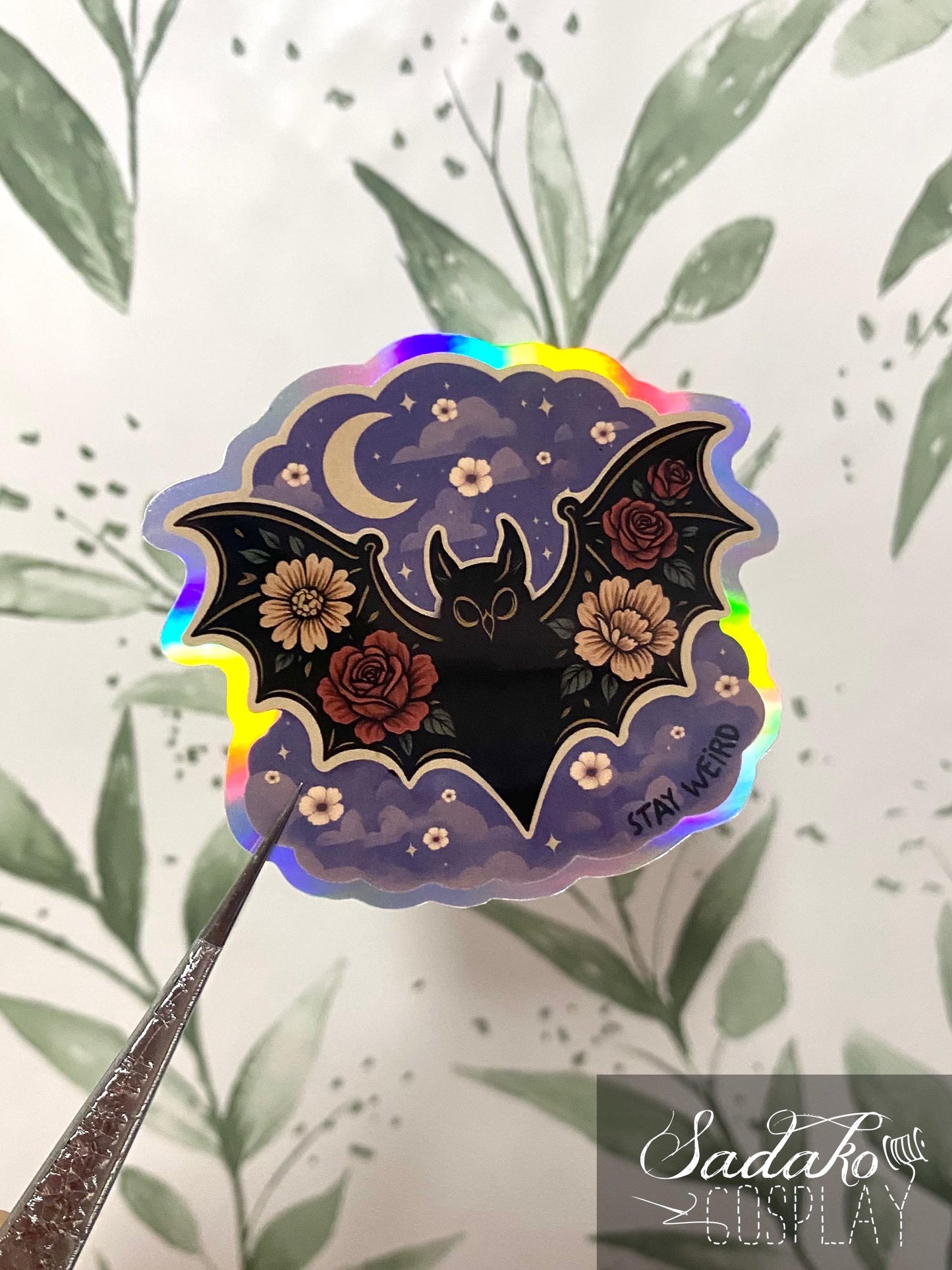 Celestial Fledermaus Holo laser Sticker, Gothic wasserfester Vinyl Aufkleber