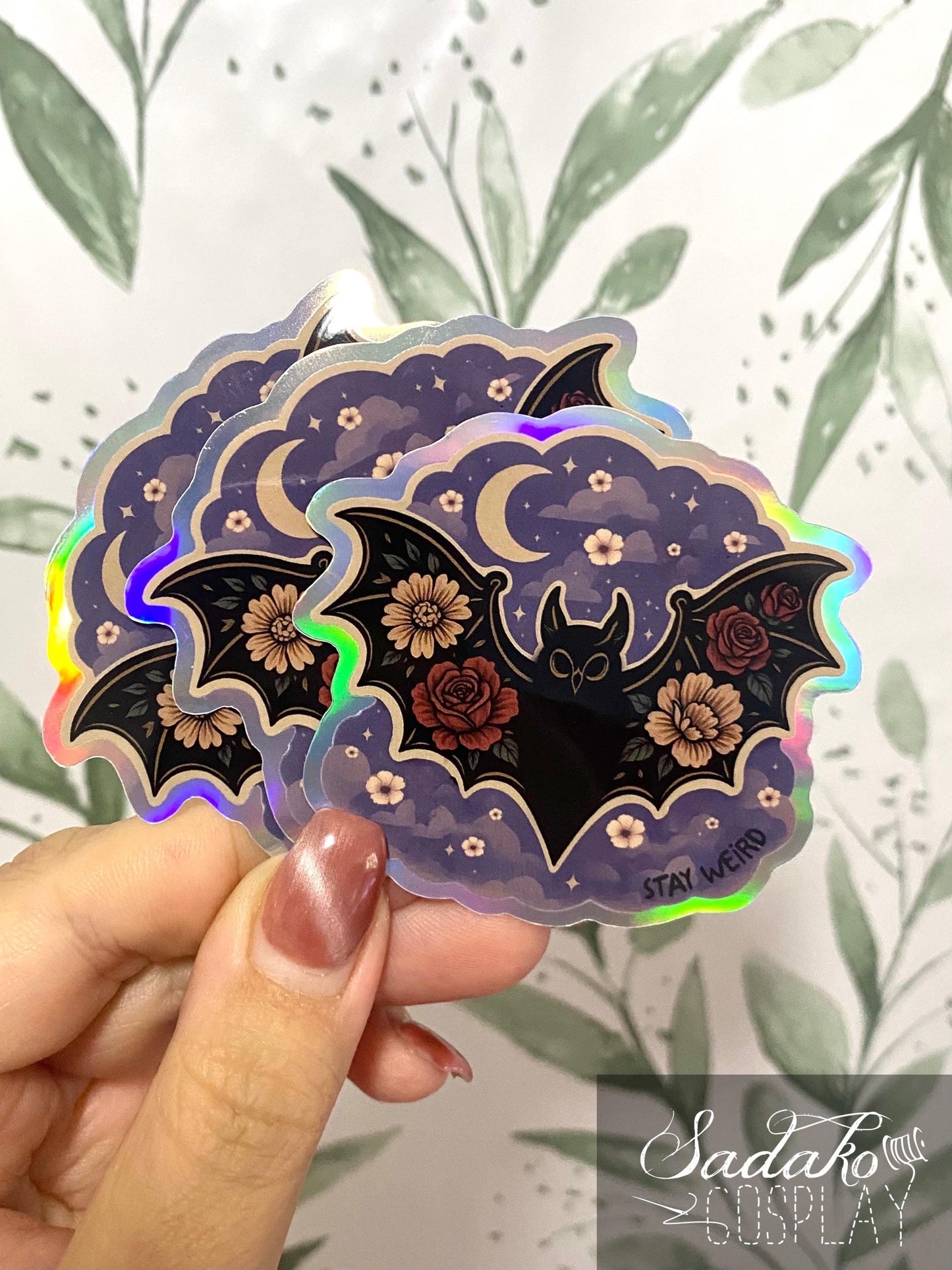 Celestial Fledermaus Holo laser Sticker, Gothic wasserfester Vinyl Aufkleber