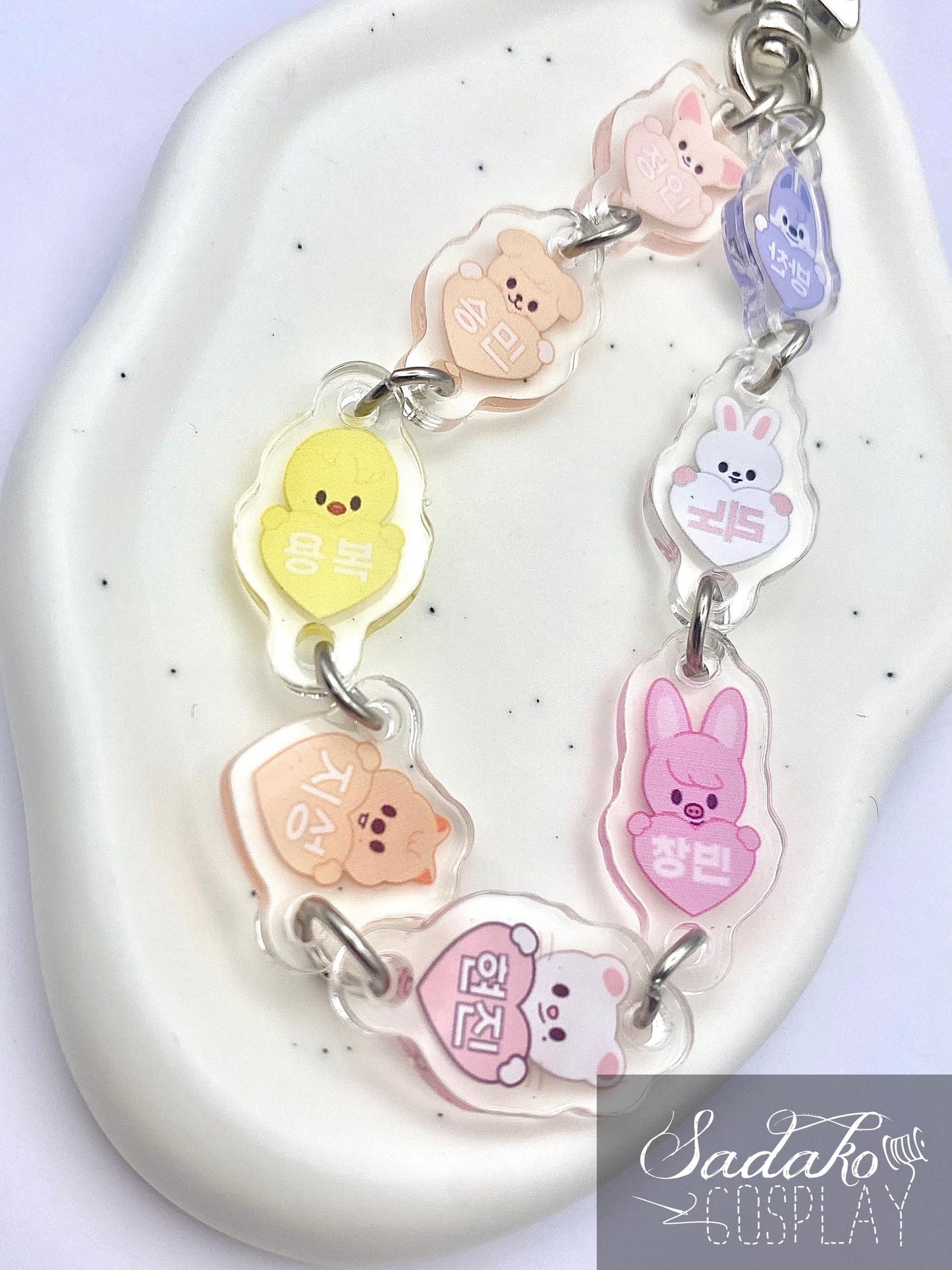 Stray Kids SKZOO Herz hängender Acryl Anhänger Chibi, K-Pop Stay Schlüssel Anhänger keychain, Handy Kette