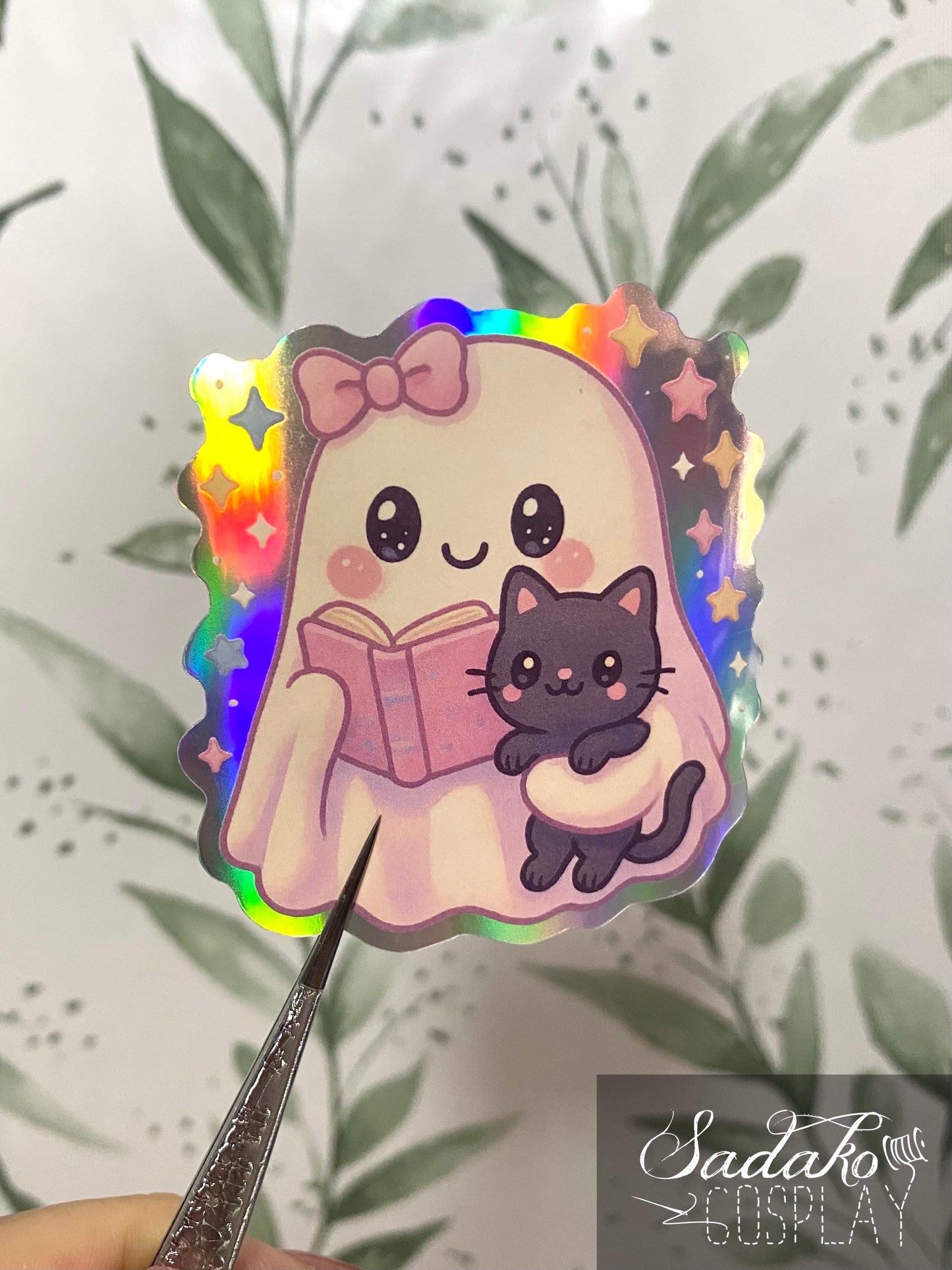 Lesender Geist Holo laser Sticker, Gothic wasserfester Vinyl Aufkleber