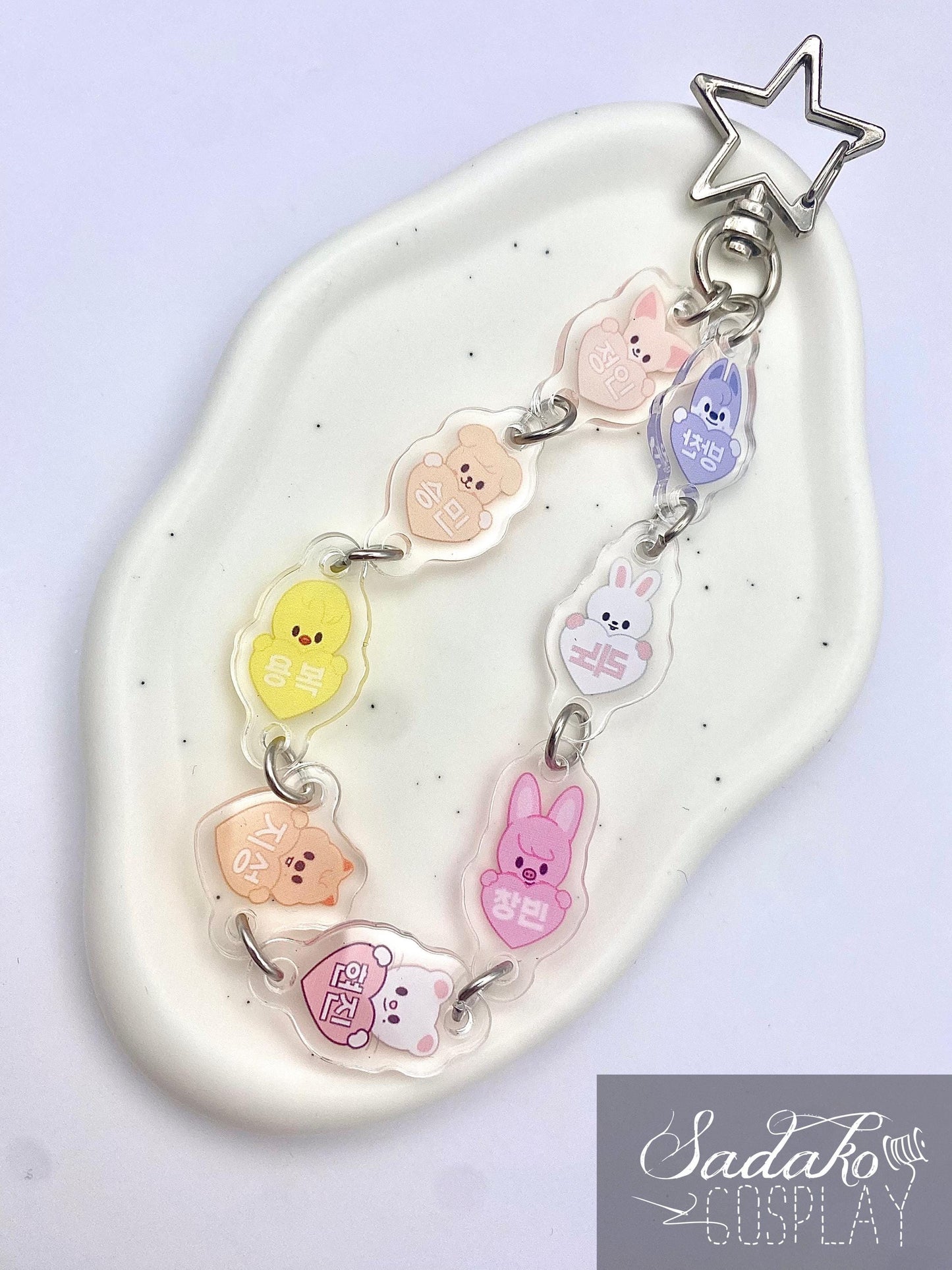 Stray Kids SKZOO Herz hängender Acryl Anhänger Chibi, K-Pop Stay Schlüssel Anhänger keychain, Handy Kette