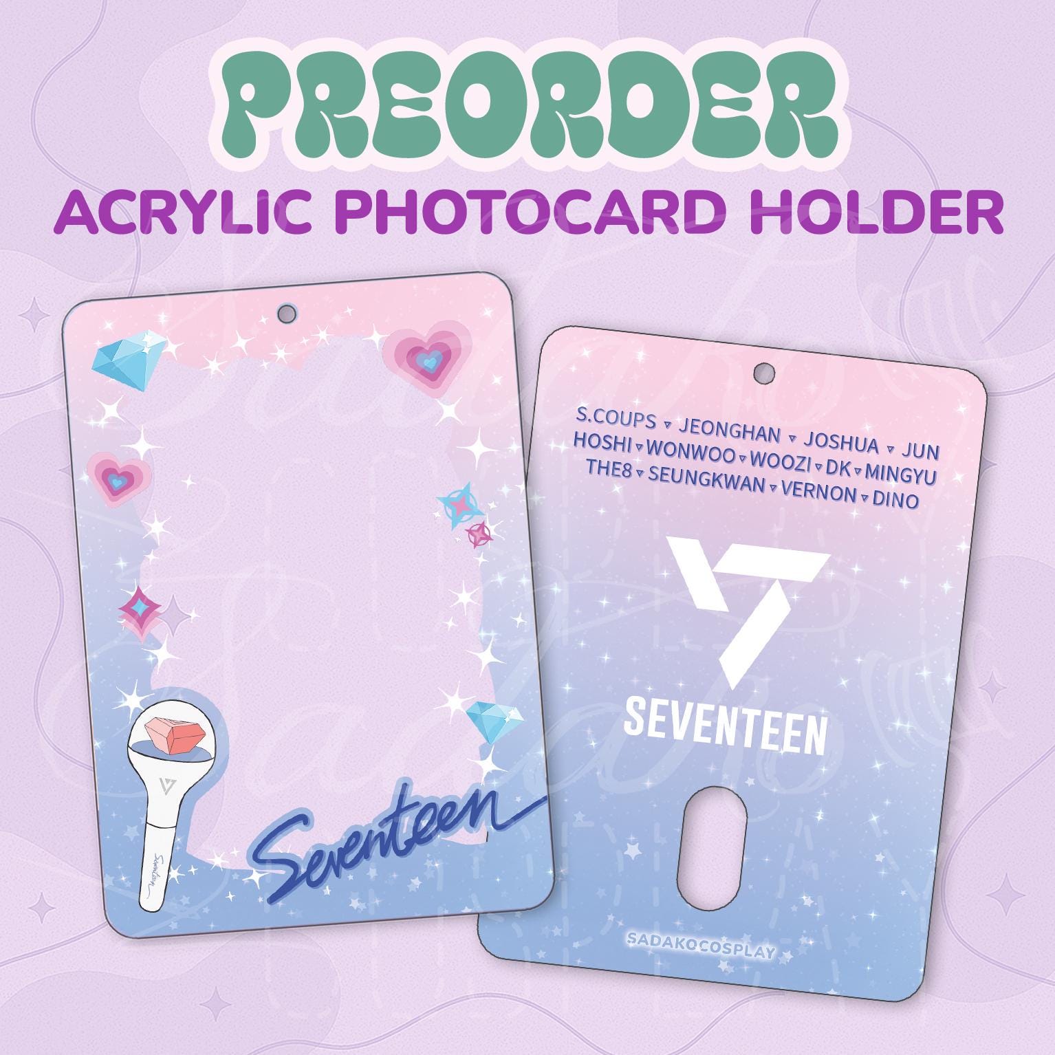 PREORDER SEVENTEEN & Carat Photocard Holder, K-Pop Fotokarten Halter Acryl