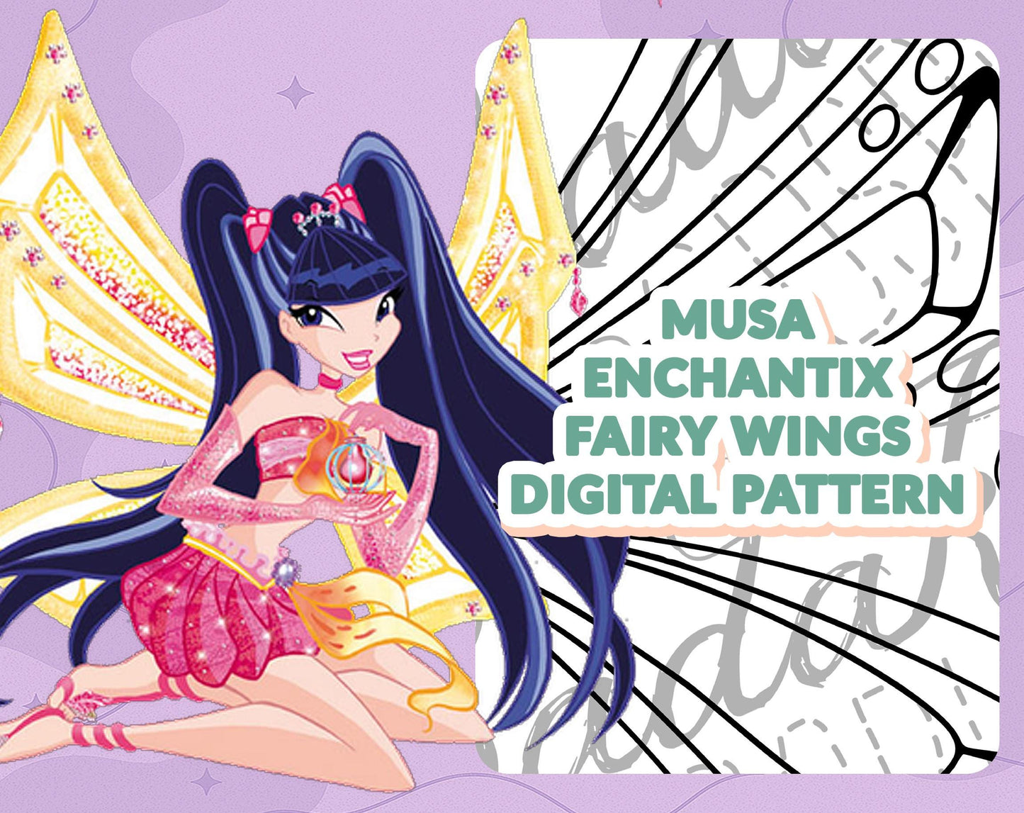 DIGITAL PATTERN - 6er Set Enchantix Flügel (Winx Club) - Cosplay, Kostüm, A4 & US Letter