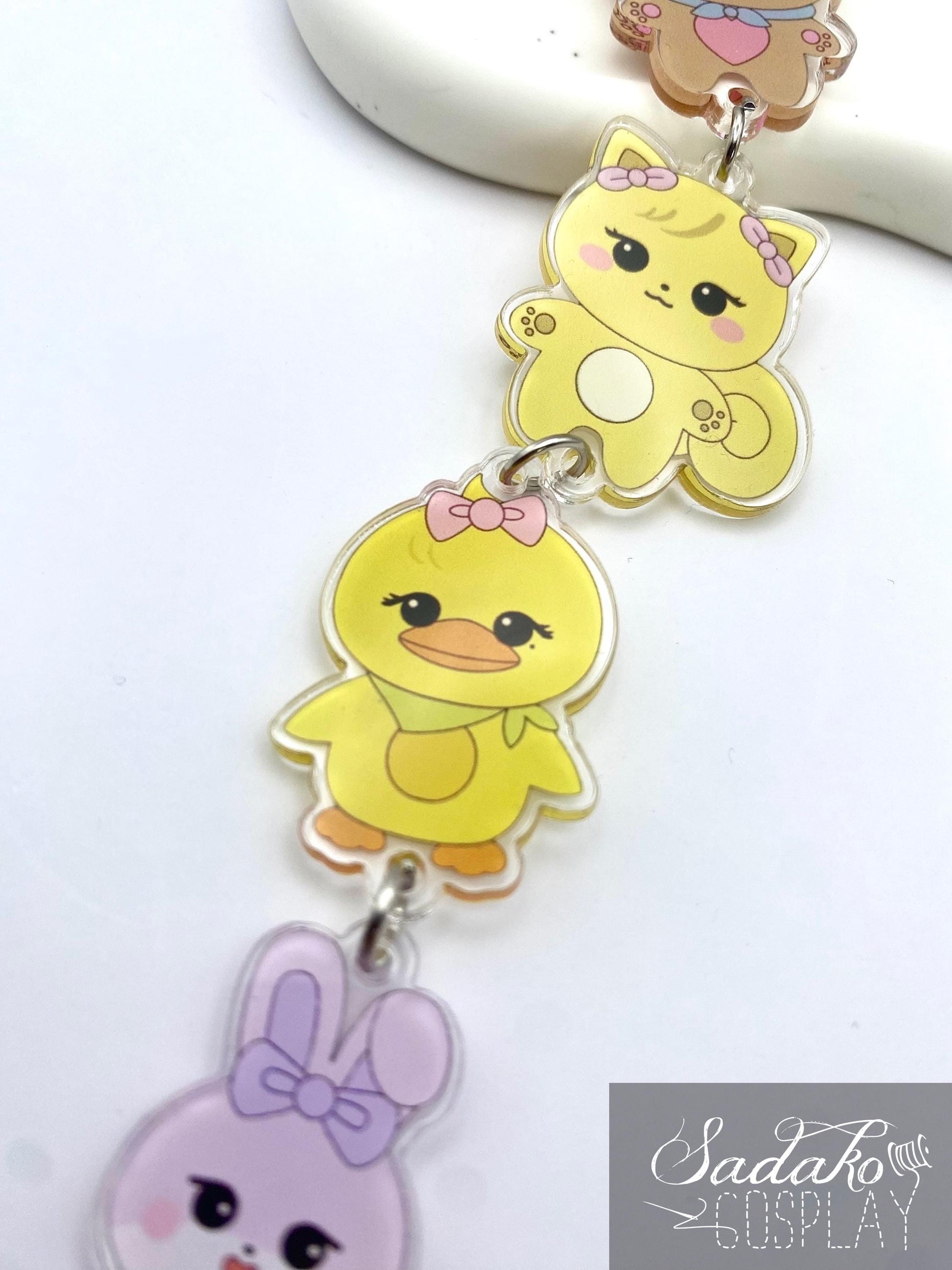 BlackPink hängender Acryl Keychain Chibi, K-Pop Schlüssel Anhänger für BLINKS, Sooya, Gomdeuki, Rosie and Ppeu