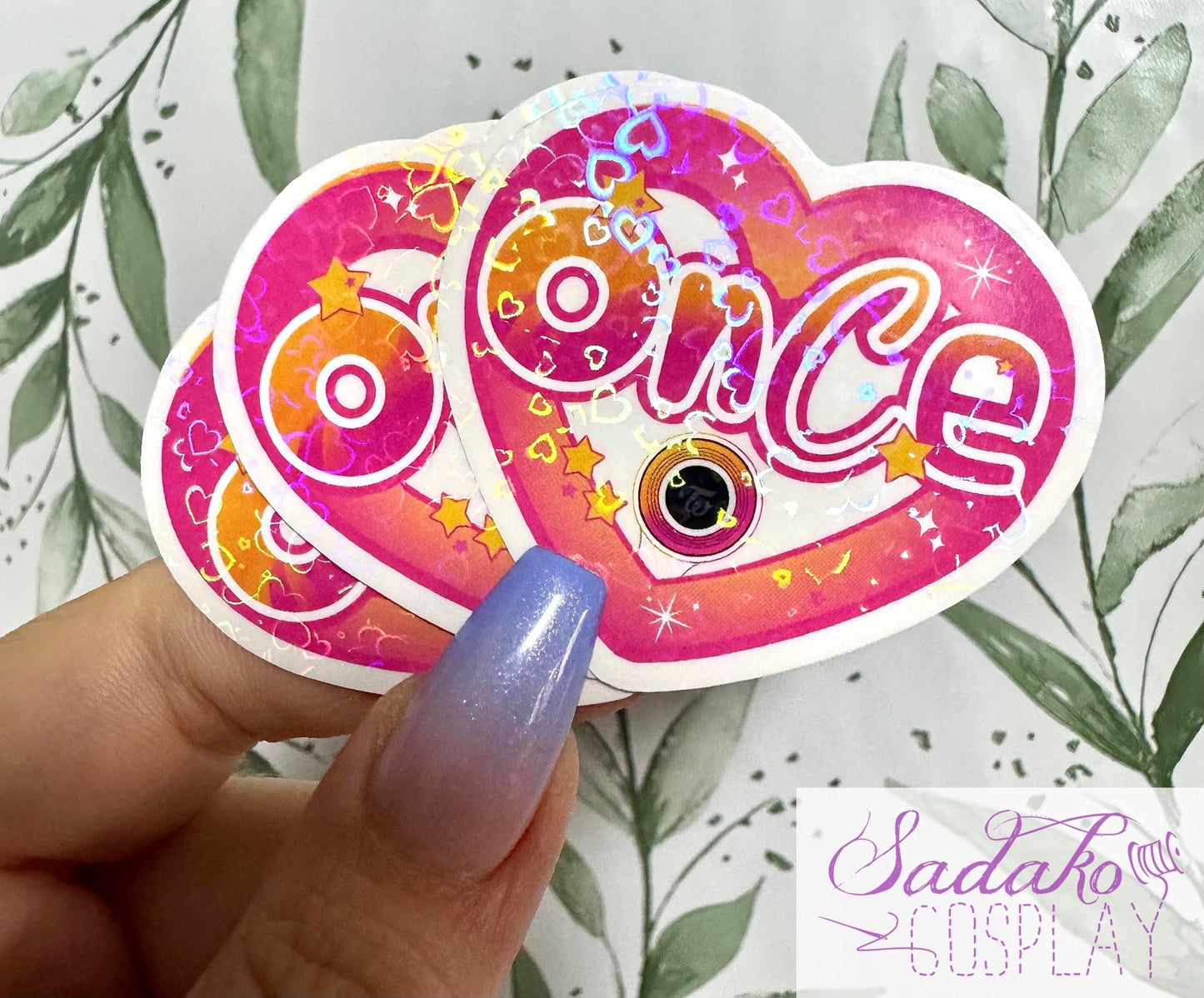 Twice & Once transparenter Sticker - K-Pop Heart Collection, wasserfester Holo-Aufkleber