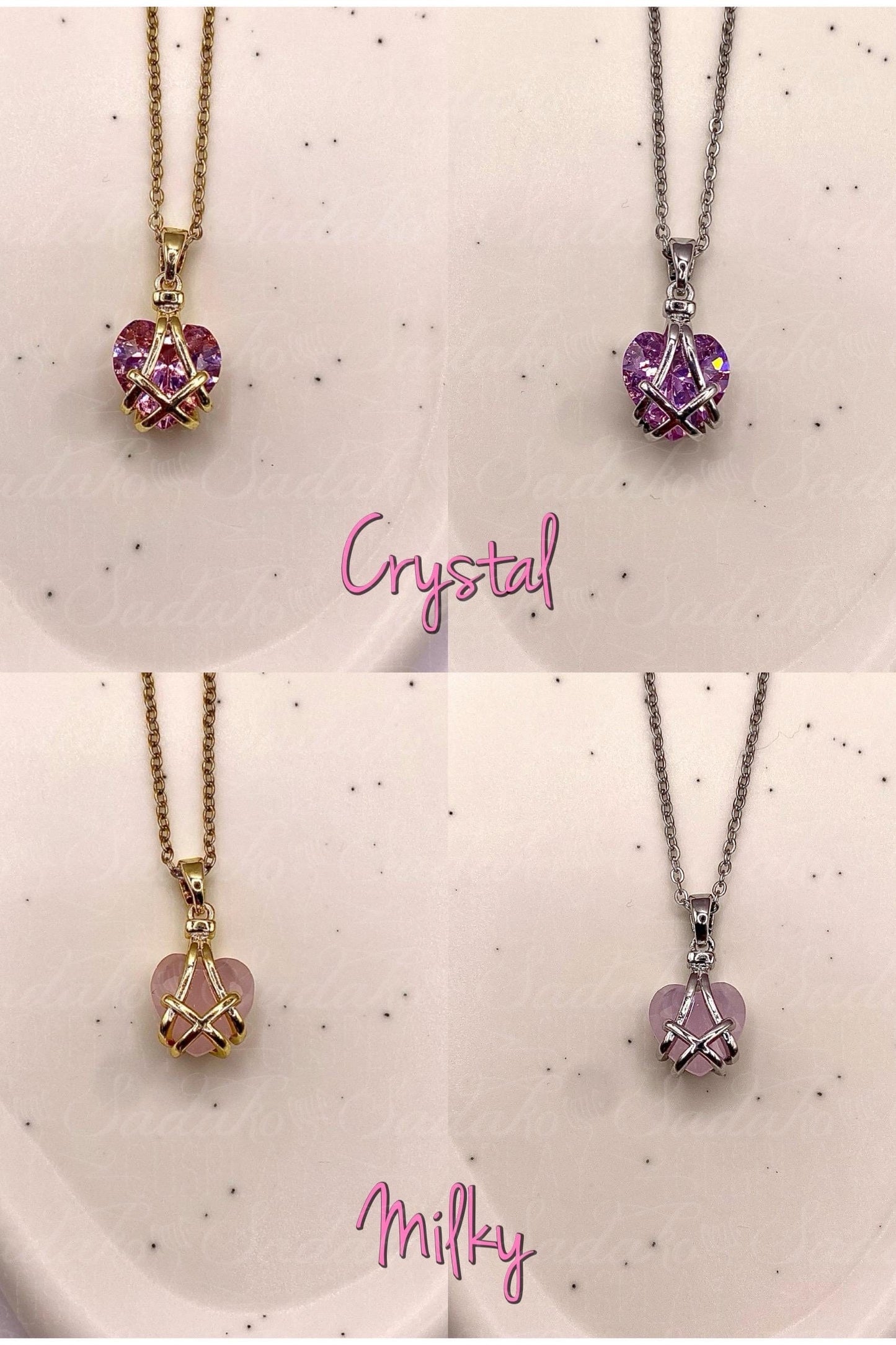 Mini Diamantschloss inspirierte Herz Halskette