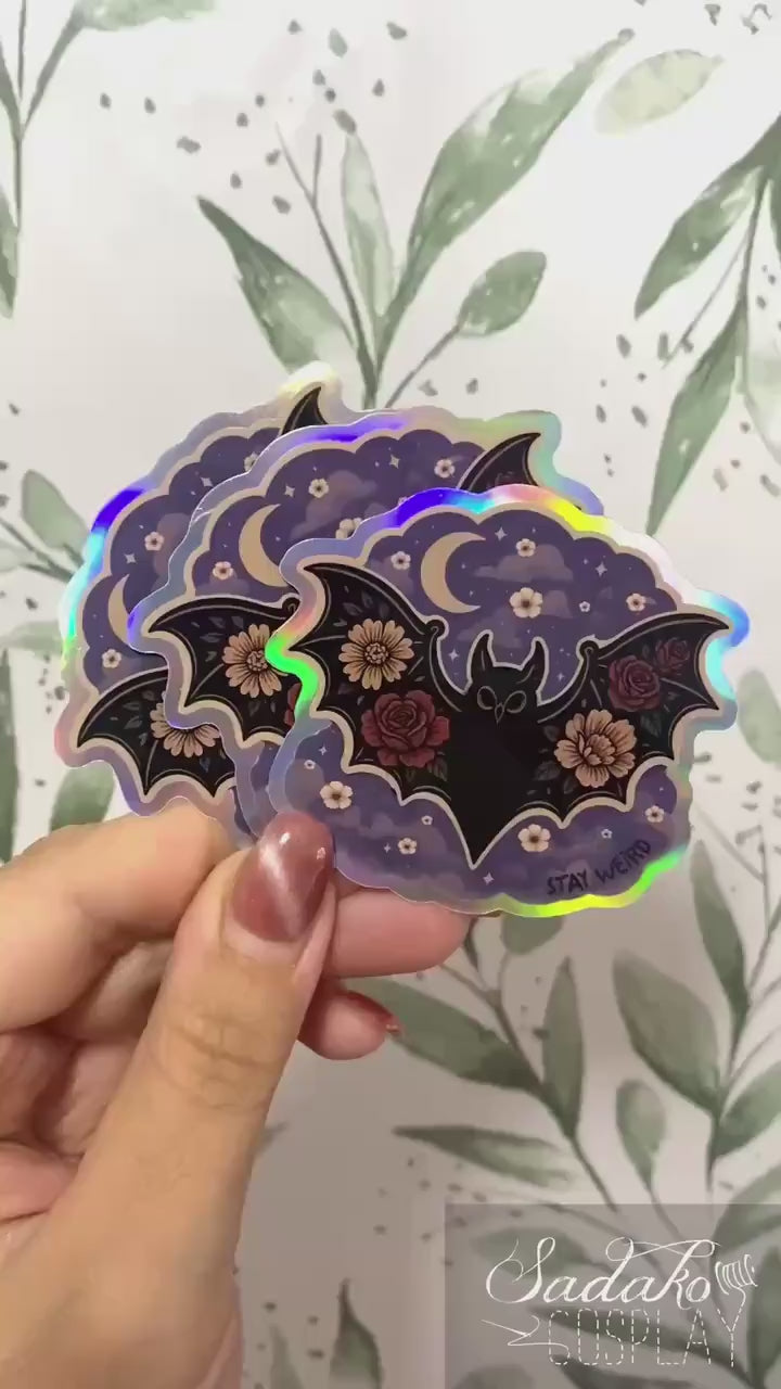 Celestial Fledermaus Holo laser Sticker, Gothic wasserfester Vinyl Aufkleber