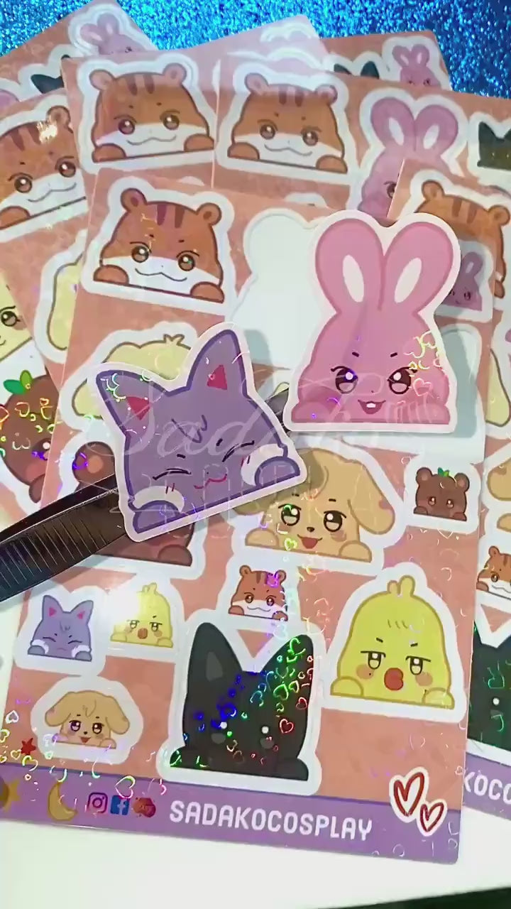 Aniteez Vinyl glitter Sticker - K-Pop Photocard Sticker Sheet, Foto Karten Deko Sticker, wasserdicht