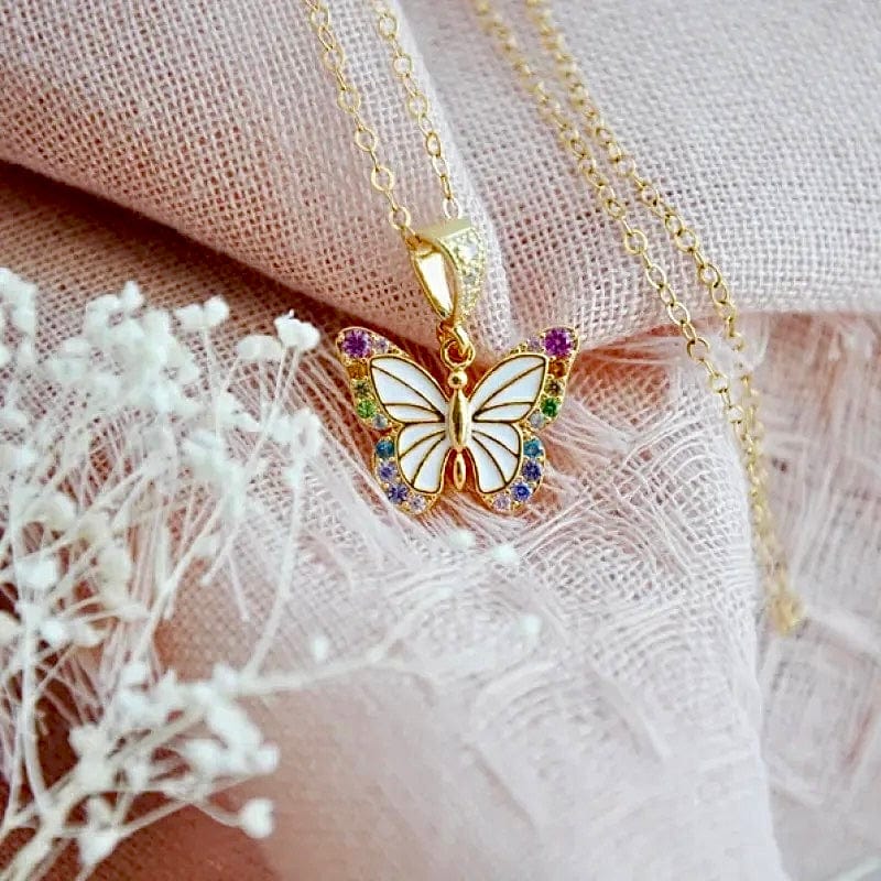Regenbogen Schmetterling Halskette - inspiriert von Elina