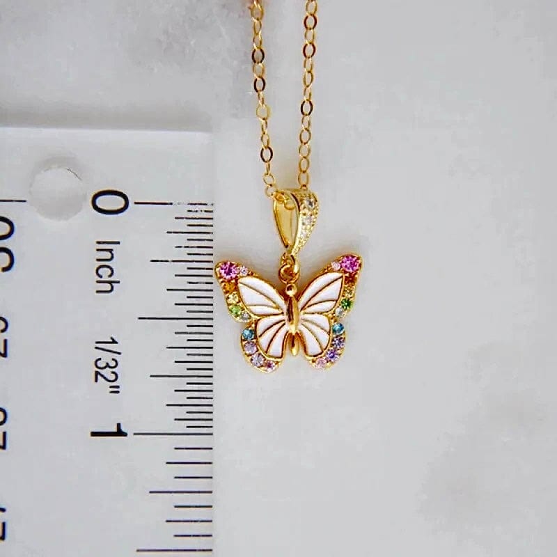 Regenbogen Schmetterling Halskette - inspiriert von Elina