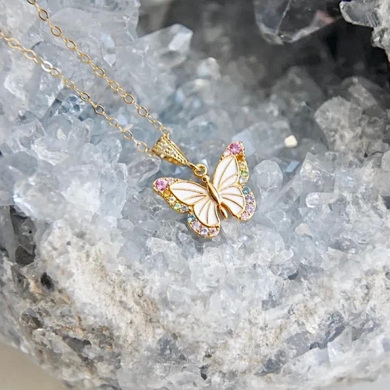 Regenbogen Schmetterling Halskette - inspiriert von Elina