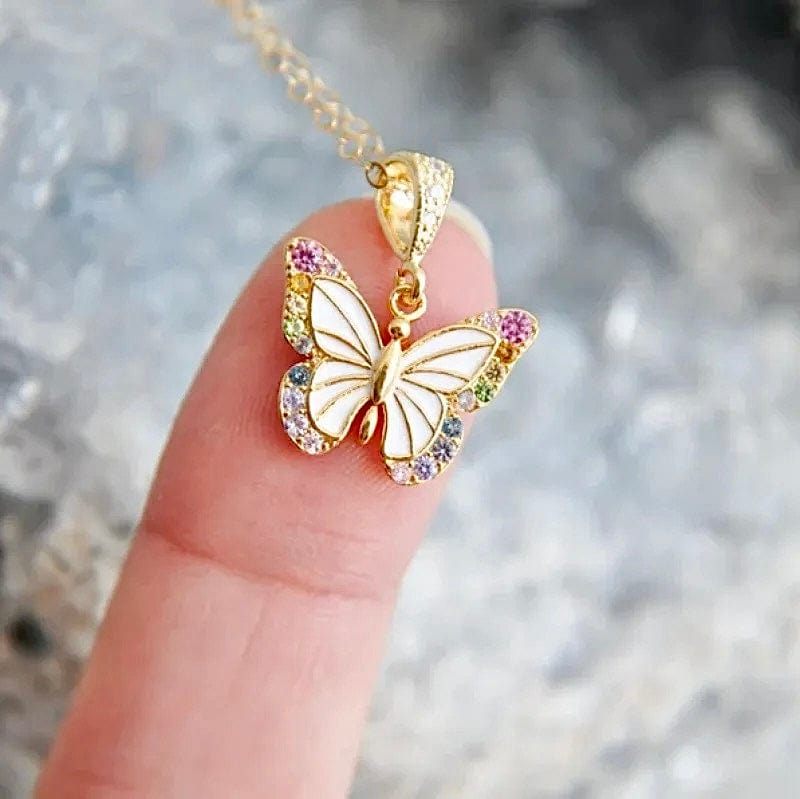 Regenbogen Schmetterling Halskette - inspiriert von Elina