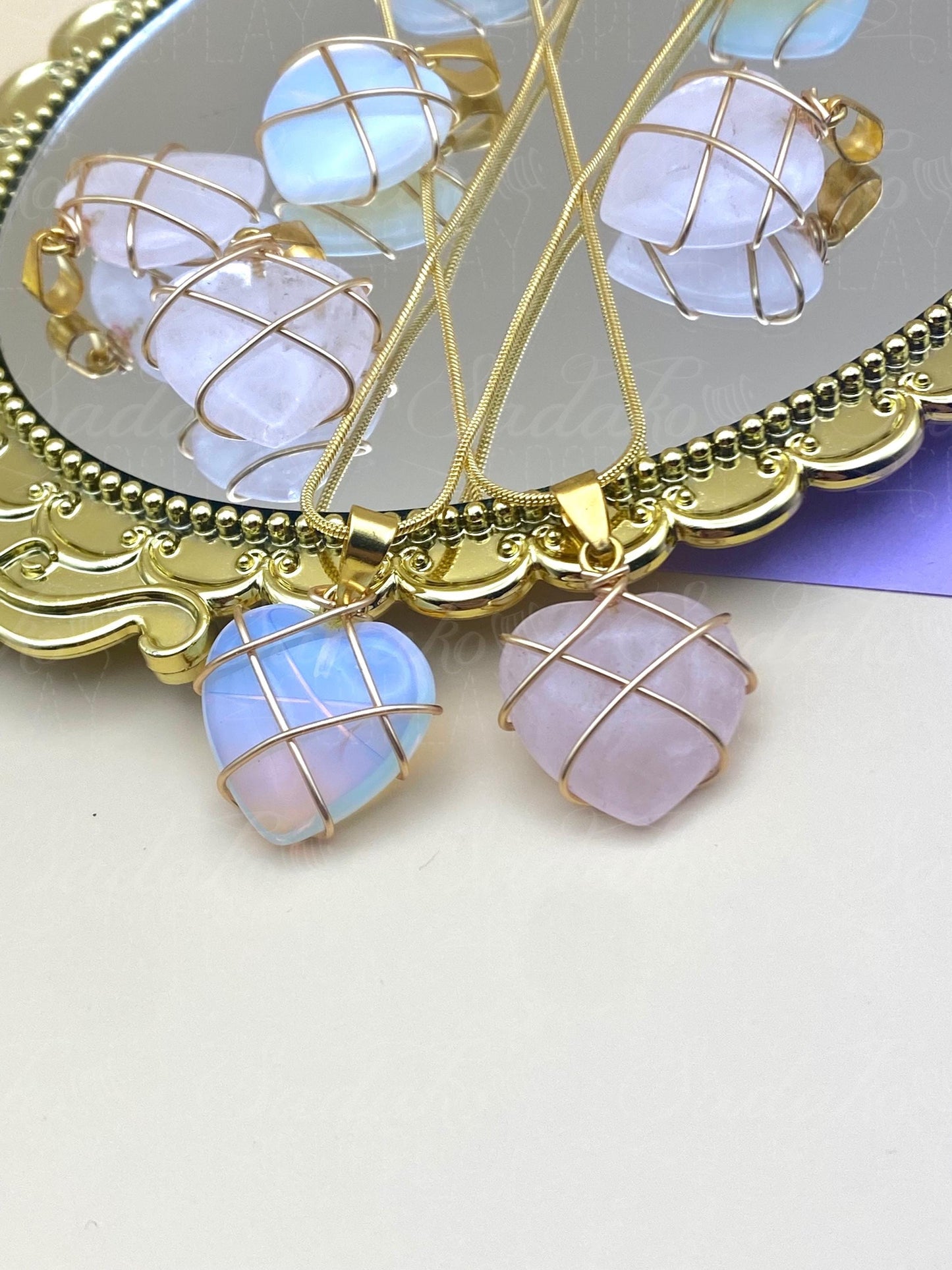 Diamantschloss inspirierte Herz Halskette