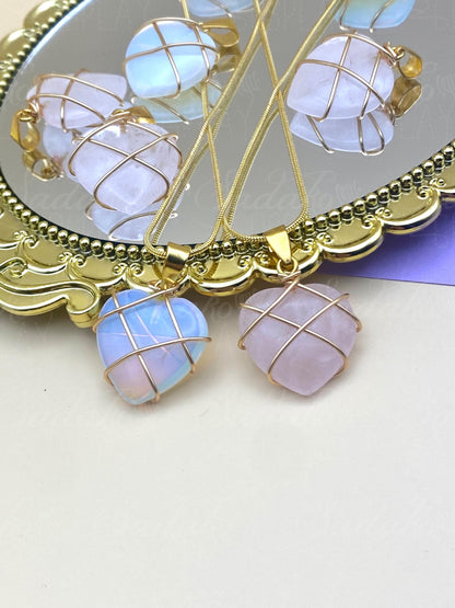 Diamantschloss inspirierte Herz Halskette