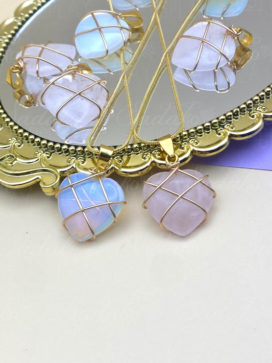 Diamantschloss inspirierte Herz Halskette