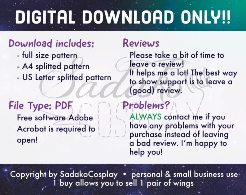 DIGITAL PATTERN - Lockette Pixie Flügel (Winx Club) - Cosplay, Kostüm, A4 & US Letter