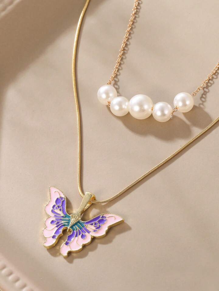 Fairytopia Elina Schmetterling Halskette mit Perlen - Classic Version