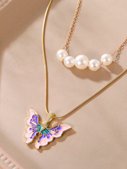 Fairytopia Elina Schmetterling Halskette mit Perlen - Classic Version