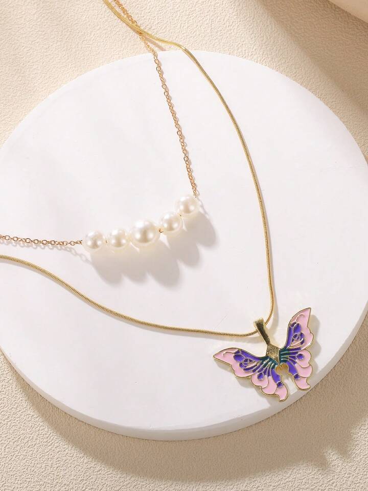 Fairytopia Elina Schmetterling Halskette mit Perlen - Classic Version