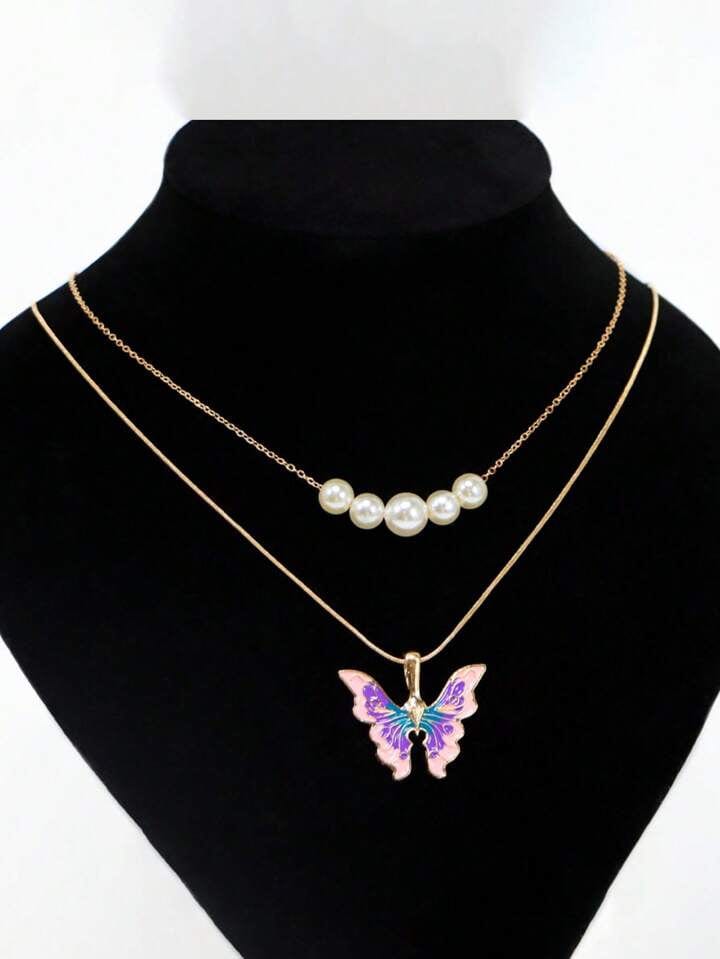 Fairytopia Elina Schmetterling Halskette mit Perlen - Classic Version