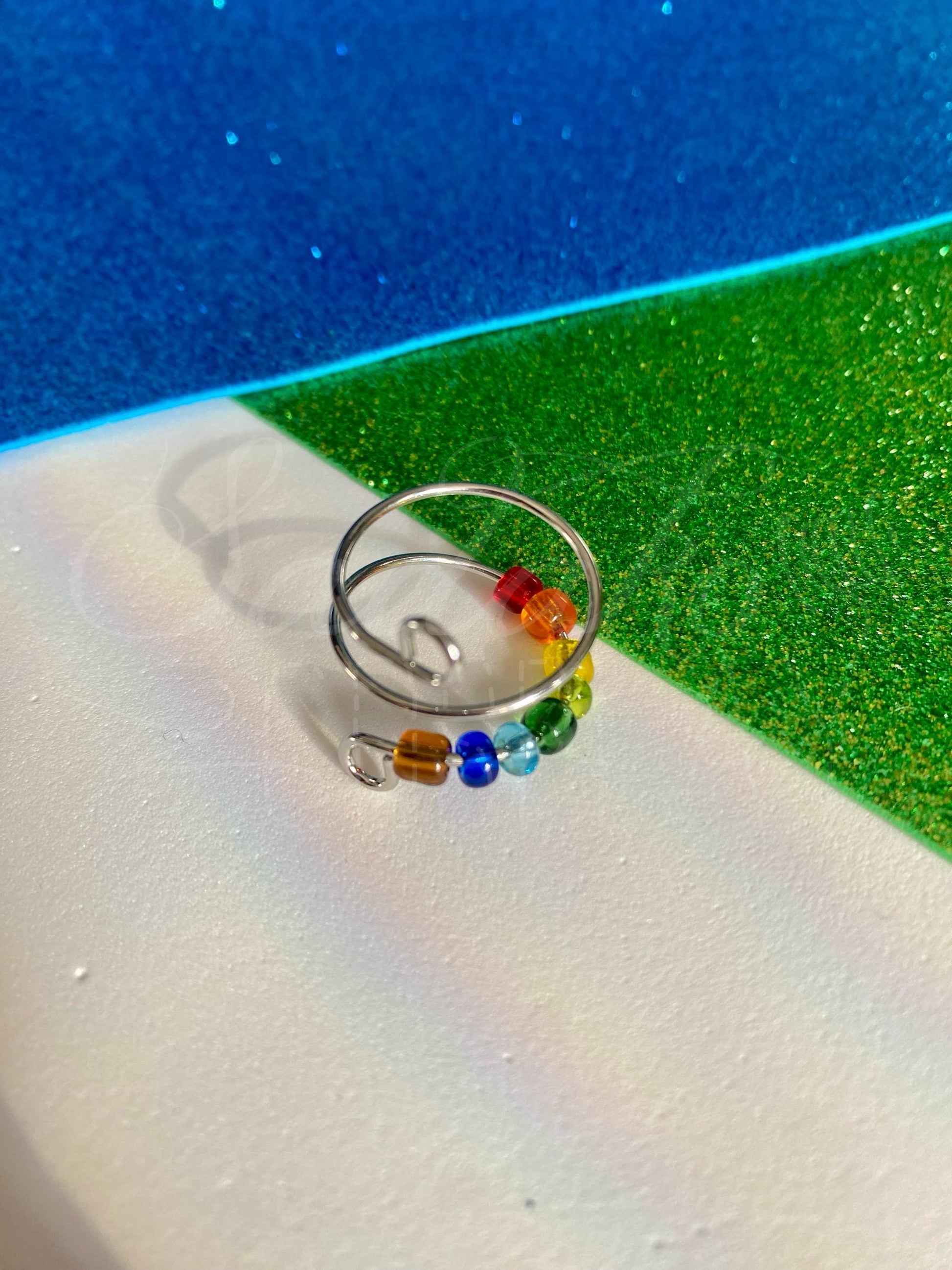 Fidget Ring mit Regenbogen Farben