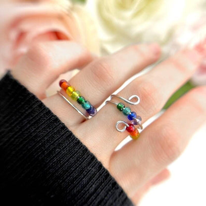 Fidget Ring mit Regenbogen Farben