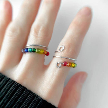 Fidget Ring mit Regenbogen Farben