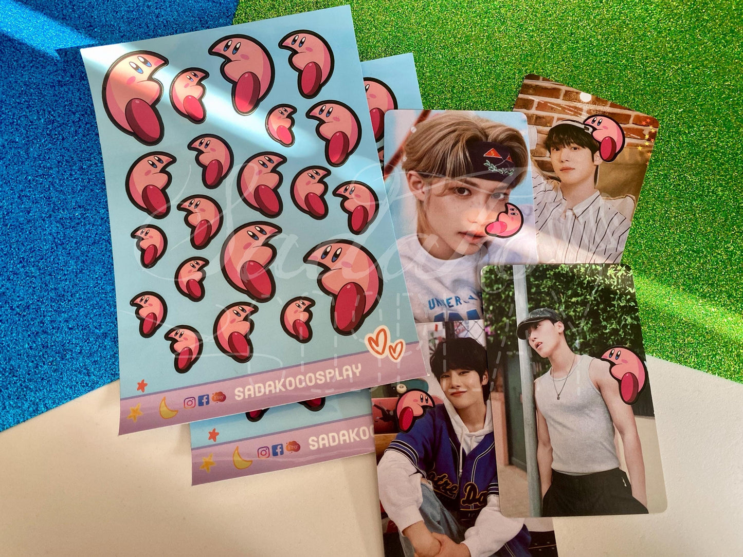 K-Pop Photocard Sticker Sheet - Nom Kirby