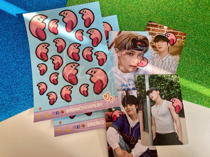 K-Pop Photocard Sticker Sheet - Nom Kirby