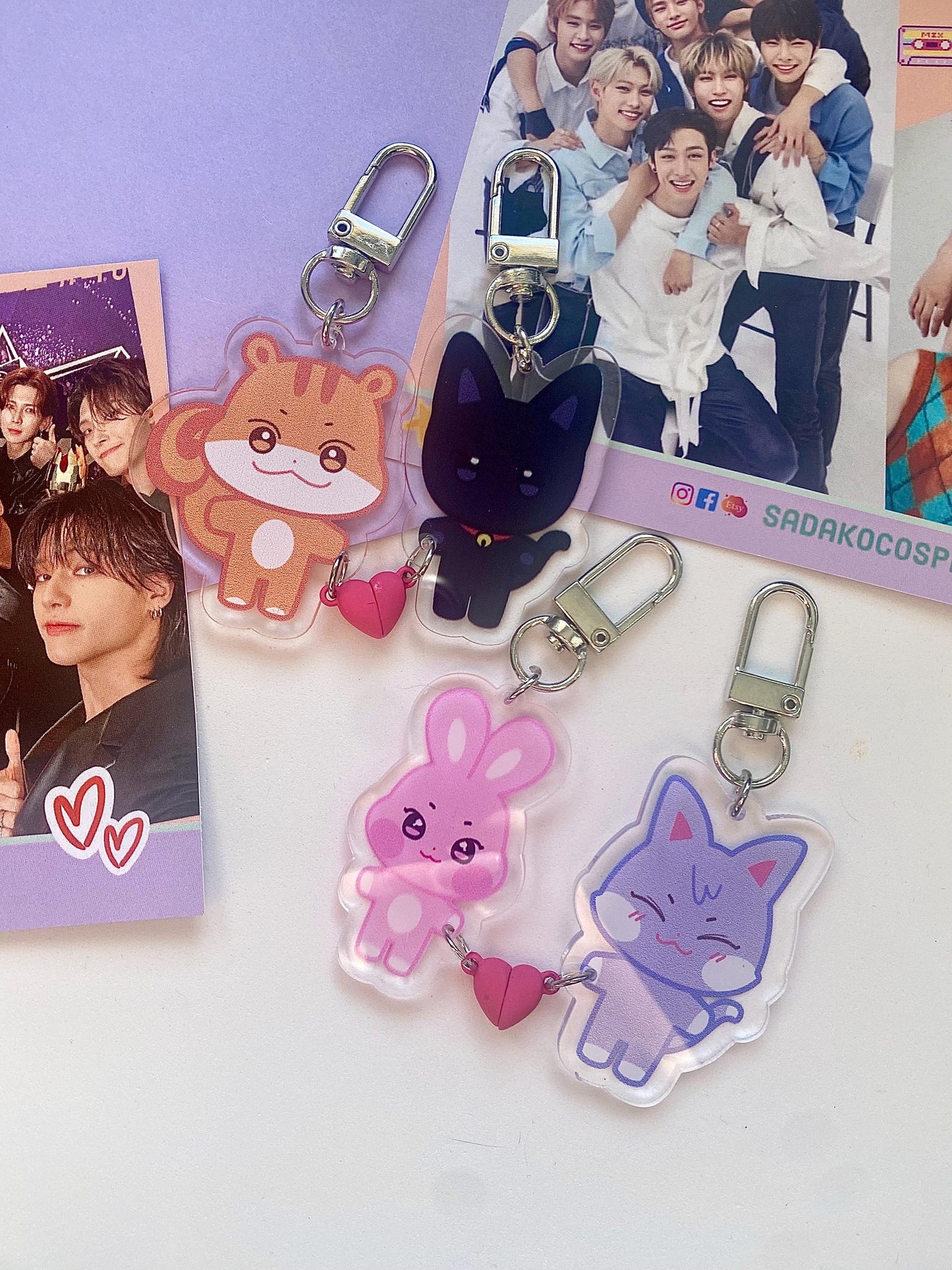 Aniteez Magnet Keychain, Magnet Paar Anhänger