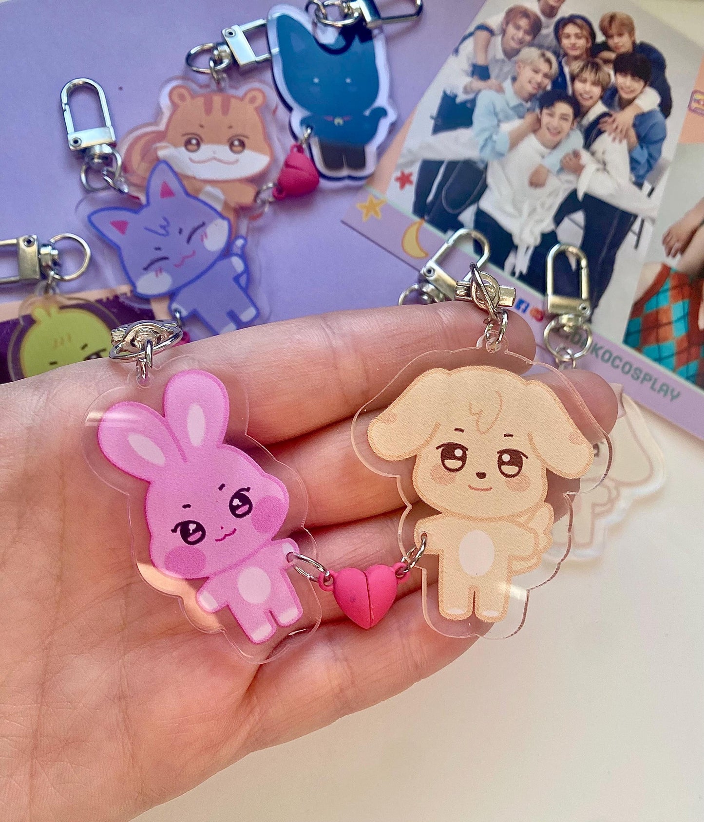 Aniteez Magnet Keychain, Magnet Paar Anhänger