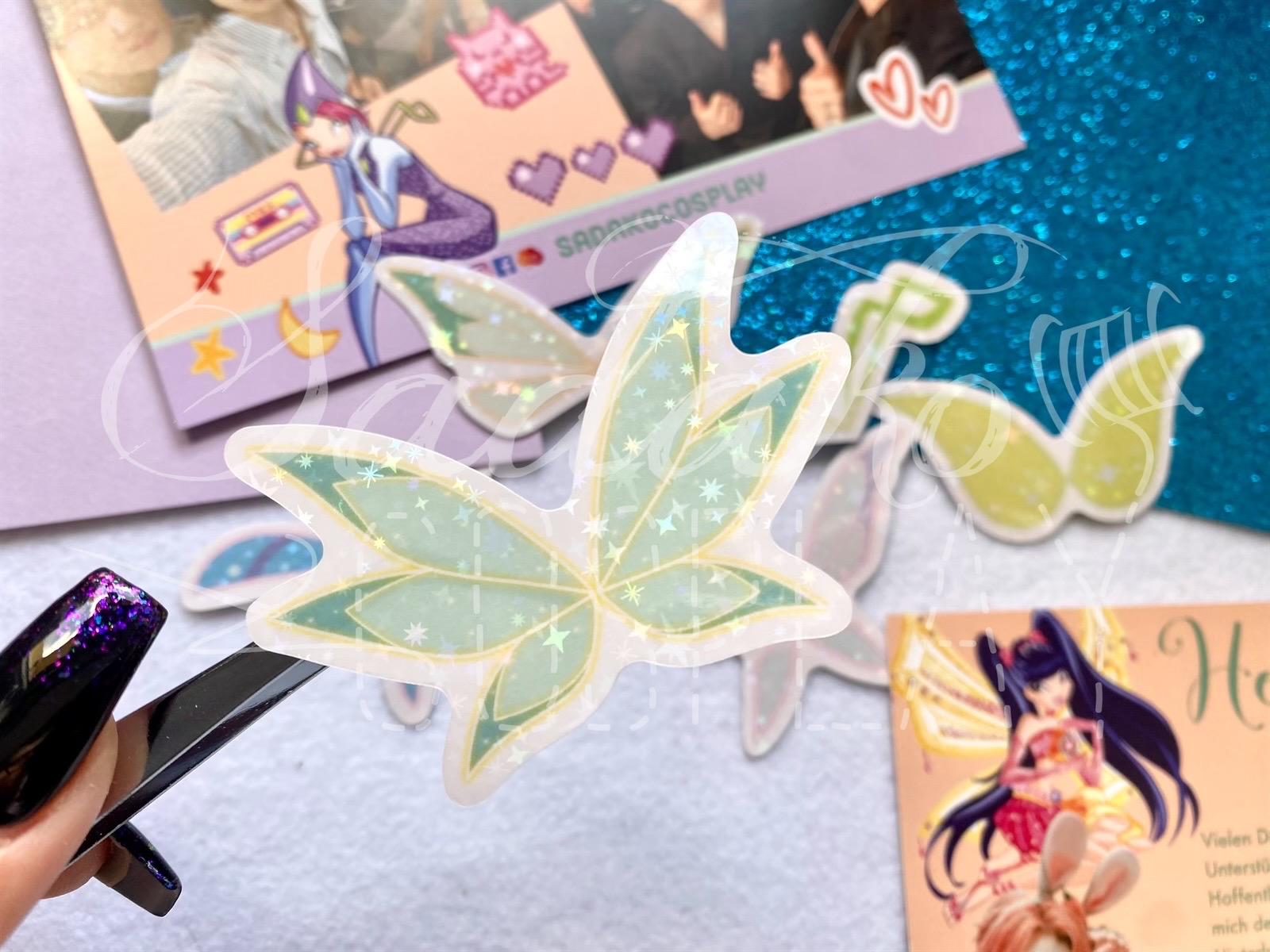 Winx Club Feenflügel Magic Winx Glitzer-Sticker, wasserfest Vinyl mit glitter