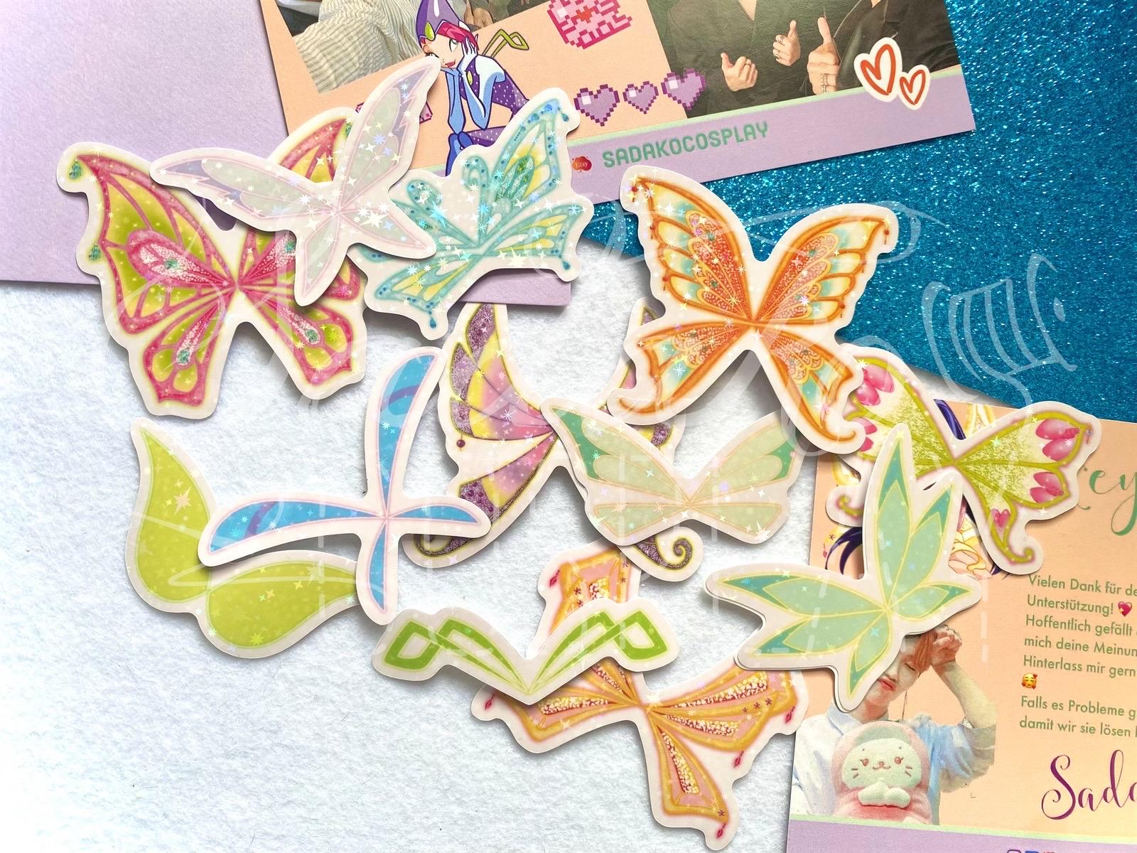Winx Club Feenflügel Magic Winx Glitzer-Sticker, wasserfest Vinyl mit glitter