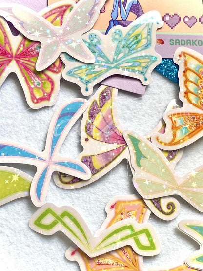 Winx Club Feenflügel Magic Winx Glitzer-Sticker, wasserfest Vinyl mit glitter