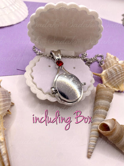 Meerjungfrau Schmuck Amulett silbern mit farbigem Stein, H2O just add water