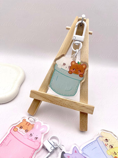 Couple ATEEZ Aniteez in a pocket Keychain