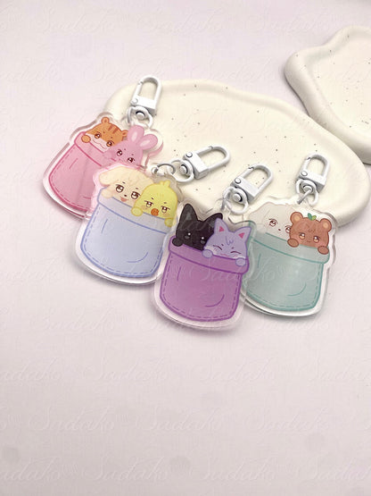 Couple ATEEZ Aniteez in a pocket Keychain