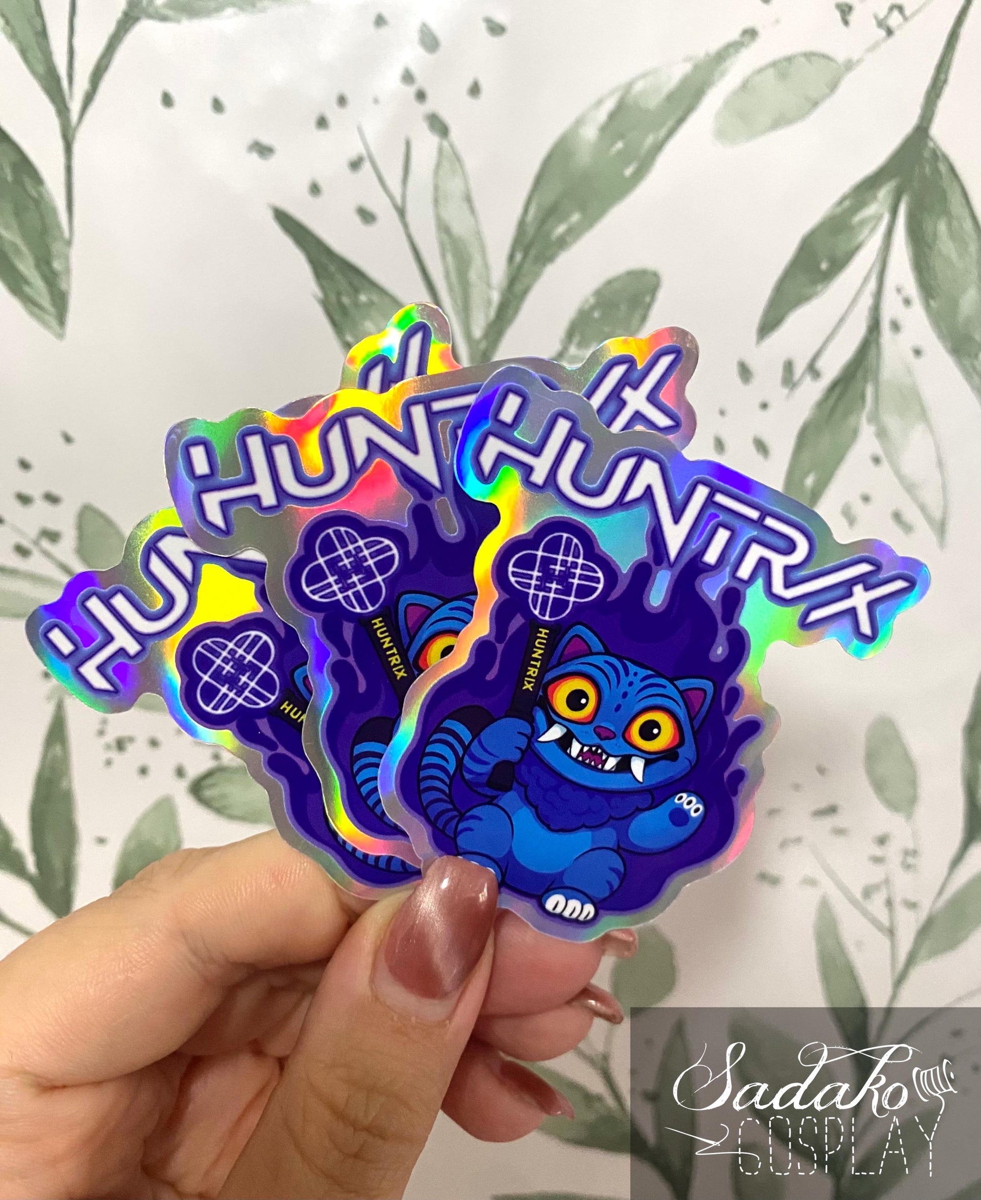 Huntrix Derpy Tiger Holo laser Sticker, K-Pop Demon Hunters, wasserfester Vinyl Aufkleber