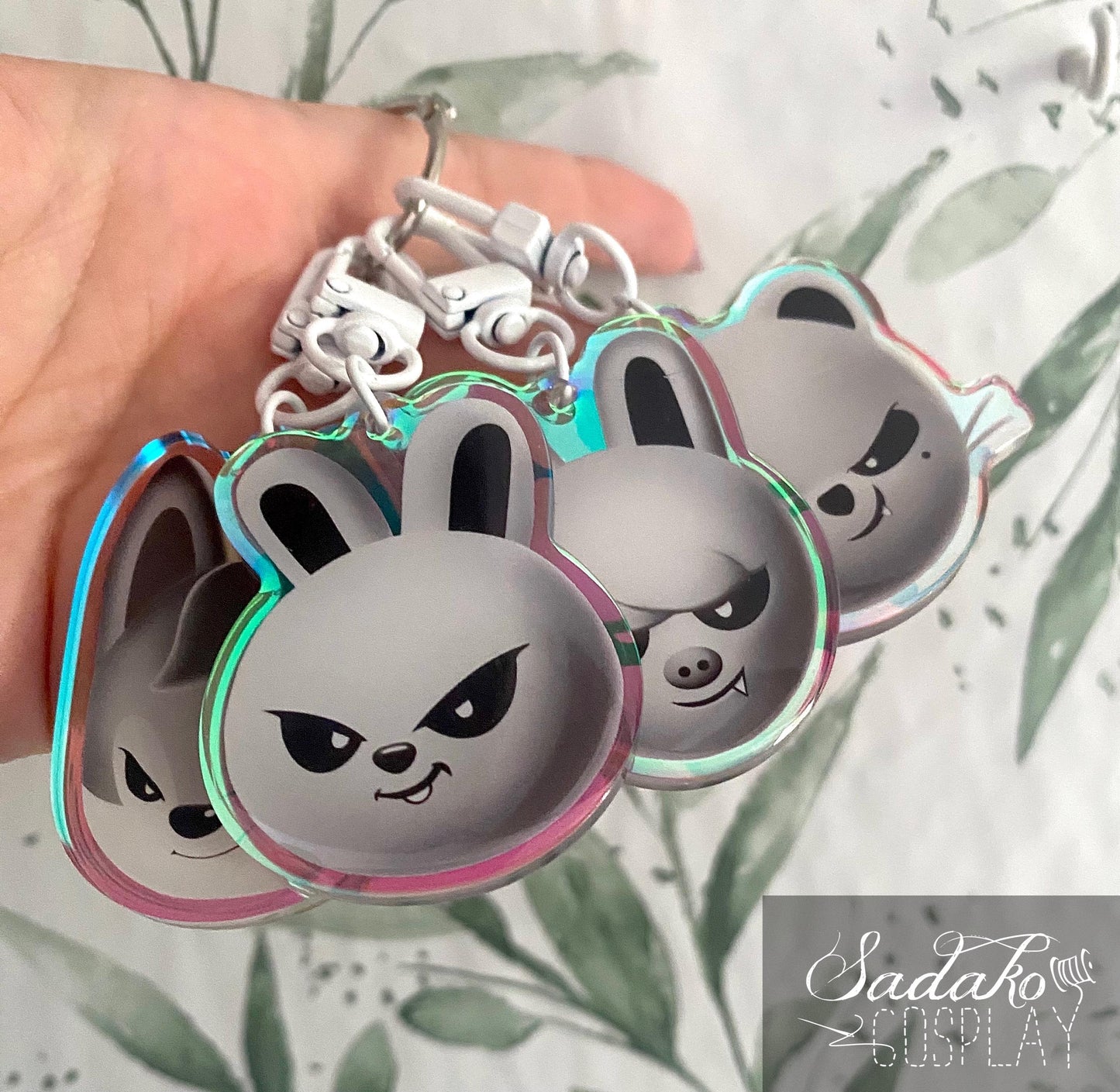 Evil SKZOO Holo laser Keychain, Stray Kids K-Pop holographischer Schlüssel Anhänger