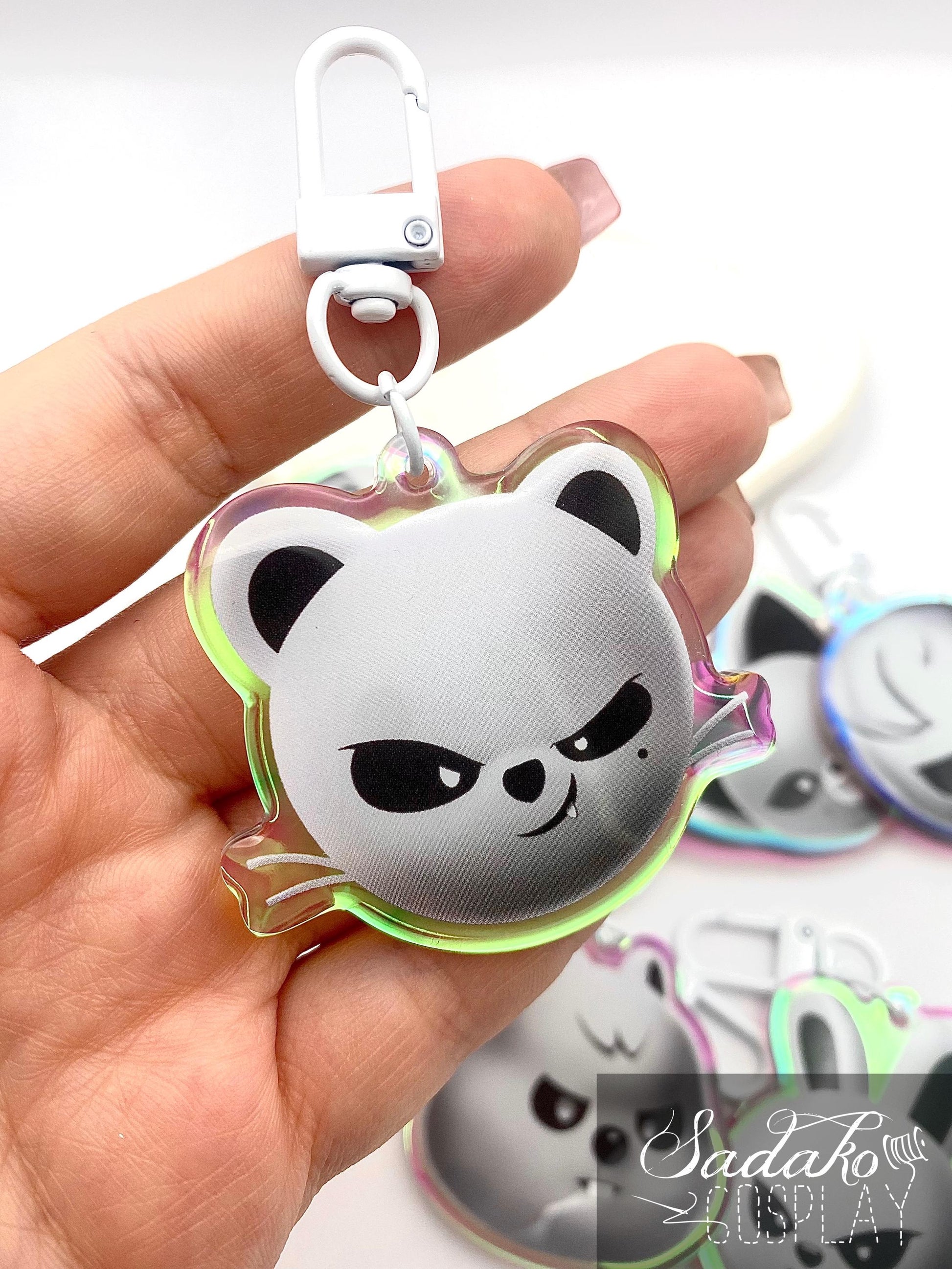 Evil SKZOO Holo laser Keychain, Stray Kids K-Pop holographischer Schlüssel Anhänger