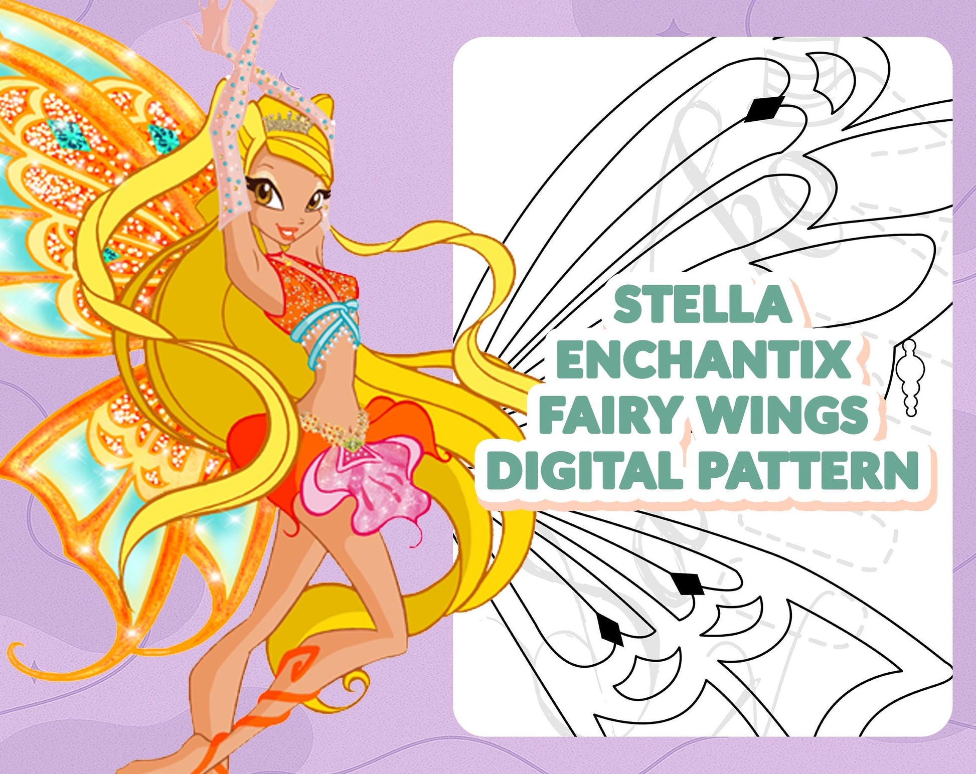 DIGITAL PATTERN - Stella Enchantix Flügel (Winx Club) - Cosplay, Kostüm, A4 & US Letter