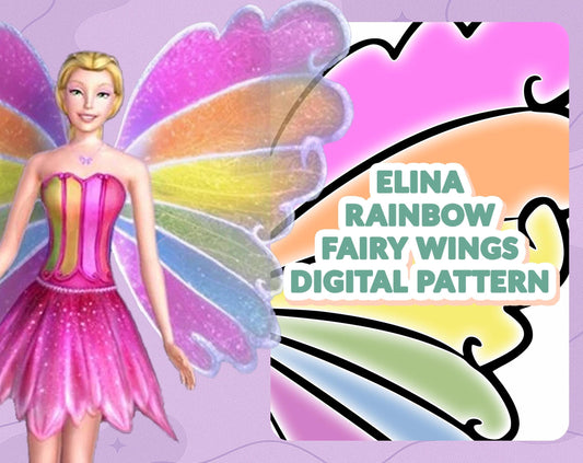 DIGITAL PATTERN - Elina Regenbogen Feen Flügel - Cosplay, Kostüm, A4 & US Letter