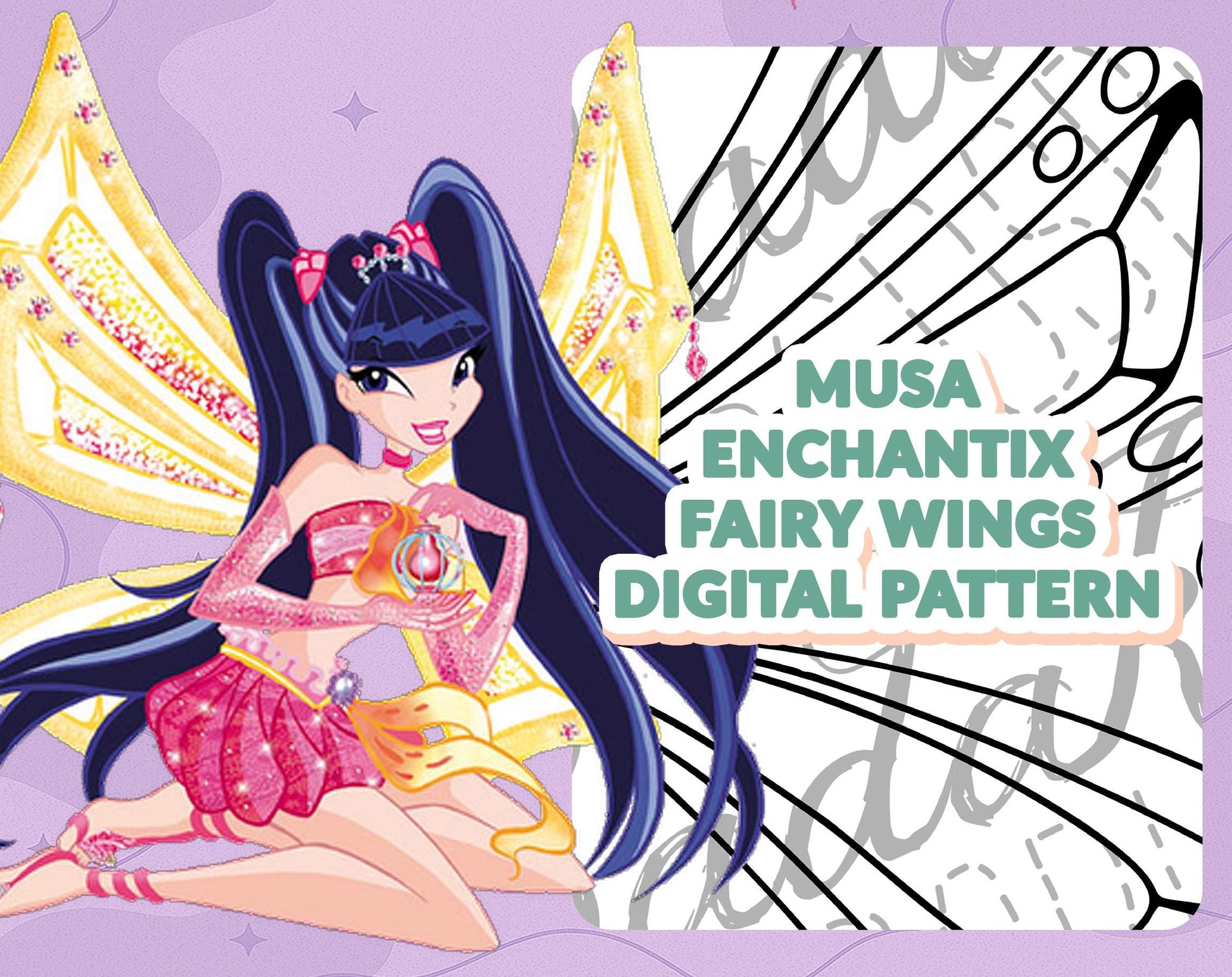 DIGITAL PATTERN - 6er Set Enchantix Flügel (Winx Club) - Cosplay, Kostüm, A4 & US Letter